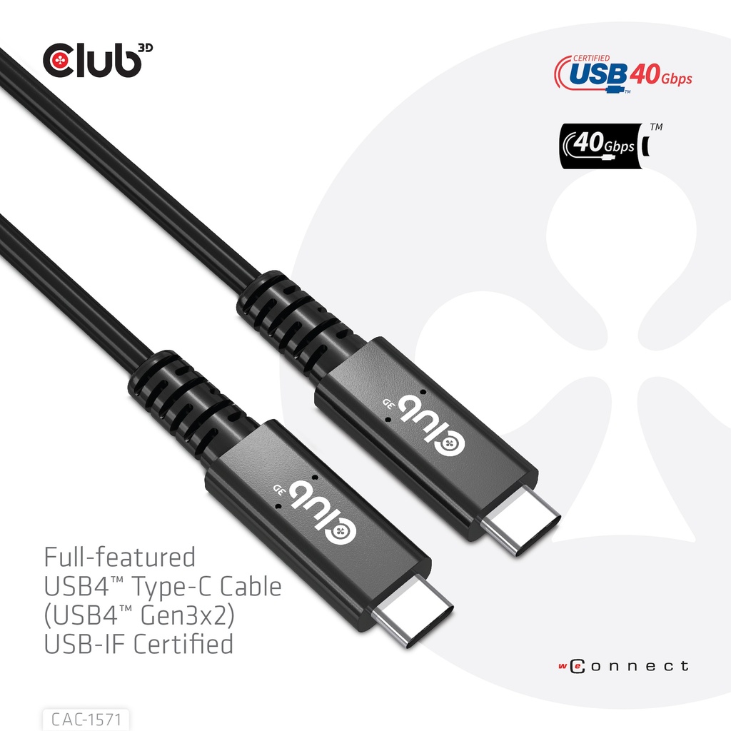 USB-C® 40Gbps USB-IF Certified Cable 8K60Hz 100W Power Delivery M/M 0.8m / 2.62ft - Image 5