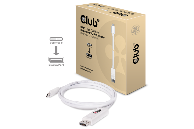 USB-C® Cable to DisplayPort™ 1.2 UHD Adapter M/M 1.2m/3.94ft