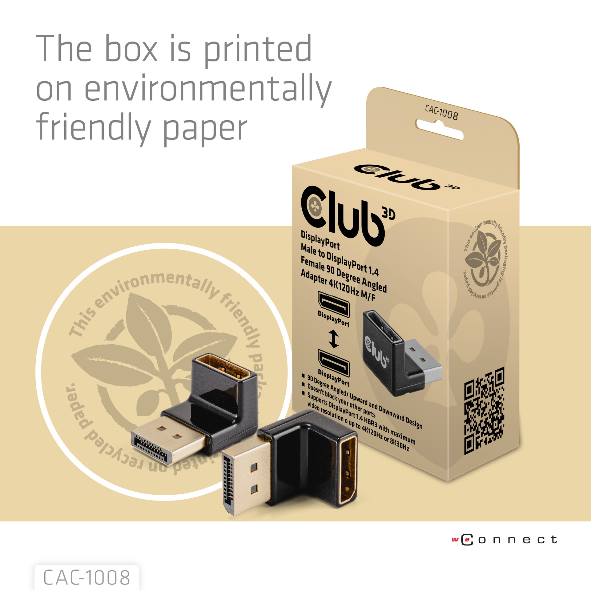 DisplayPort™ Male to DisplayPort™ 1.4 Female 90 Degree Angled Adapter 4K120Hz M/F - Image 5