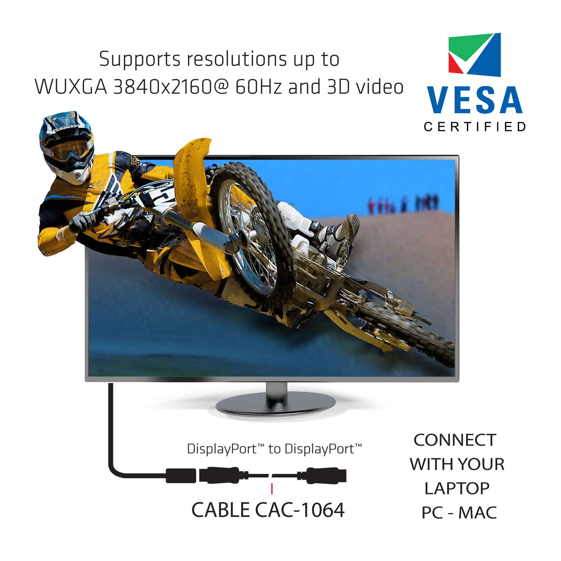 DisplayPort™ 1.2 Cable HBR2 M/M 3m/9.84ft 30AWG - Image 5