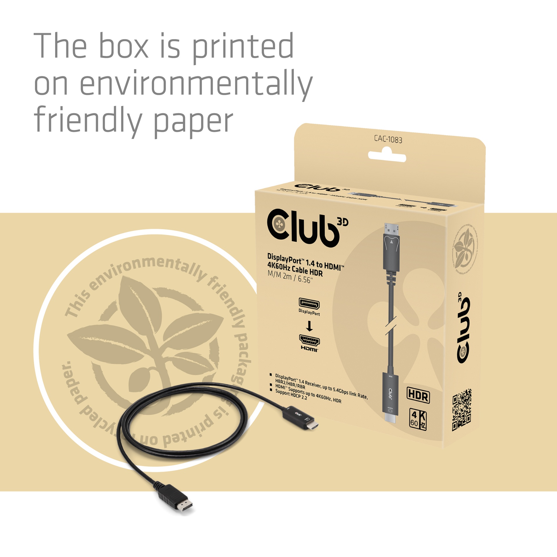 DisplayPort™ 1.4 to HDMI™ 4K60Hz Cable with HDR M/M 2 m / 6.56ft 32 AWG - Image 5