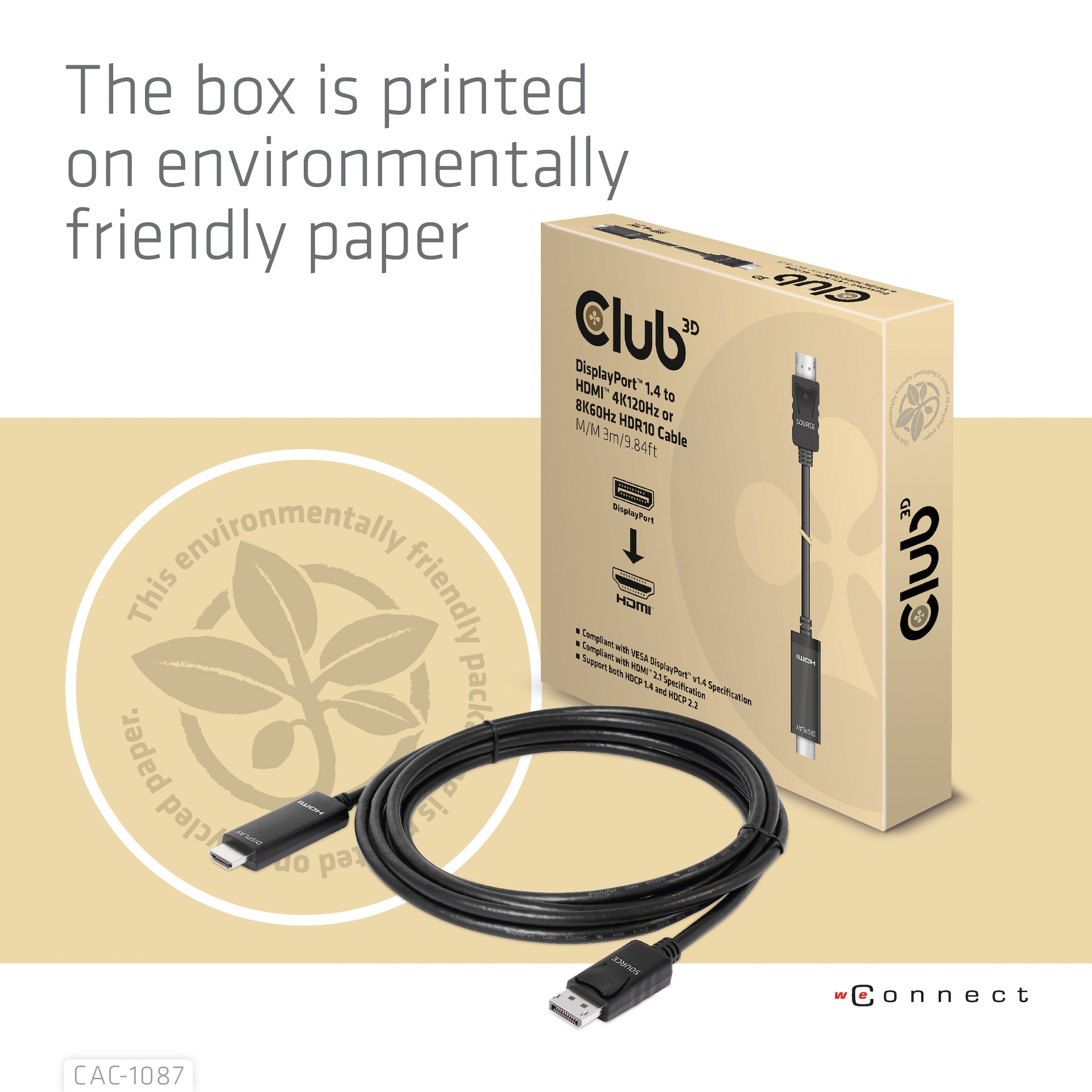 DisplayPort™ 1.4 to HDMI™ 4K120Hz or 8K60Hz HDR10 Cable M/M 3m/9.84ft - Image 7