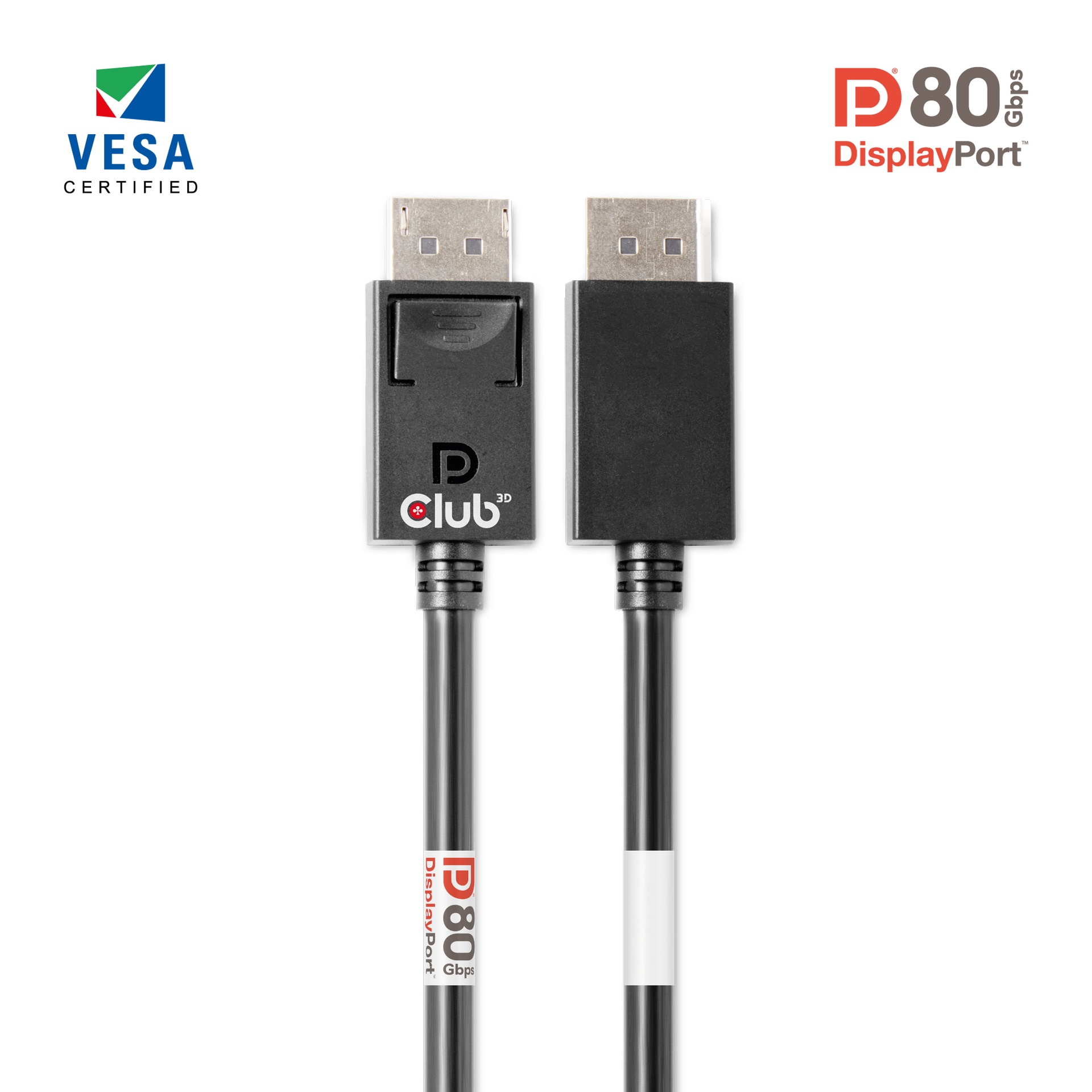 DisplayPort™ 2.1  VESA DP™80 Certified Cable 4K240Hz, 8K60Hz or 10K60Hz M/M 1.2m/3.94ft - Image 6