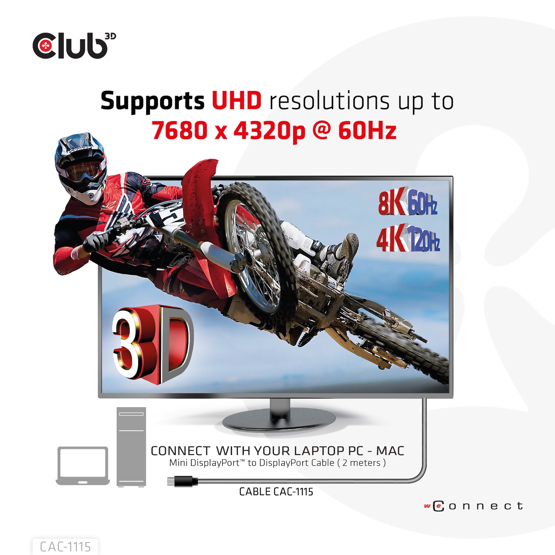 Mini DisplayPort™ to DisplayPort™ 1.4 HBR3 Cable M/M 2m/6.56ft. - Image 5