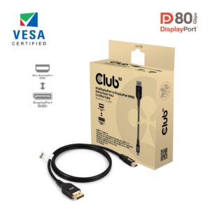 MiniDisplayPort™ to DisplayPort™ DP™80 Bidirectional Vesa Certified Cable 1m/ 3.28 ft
