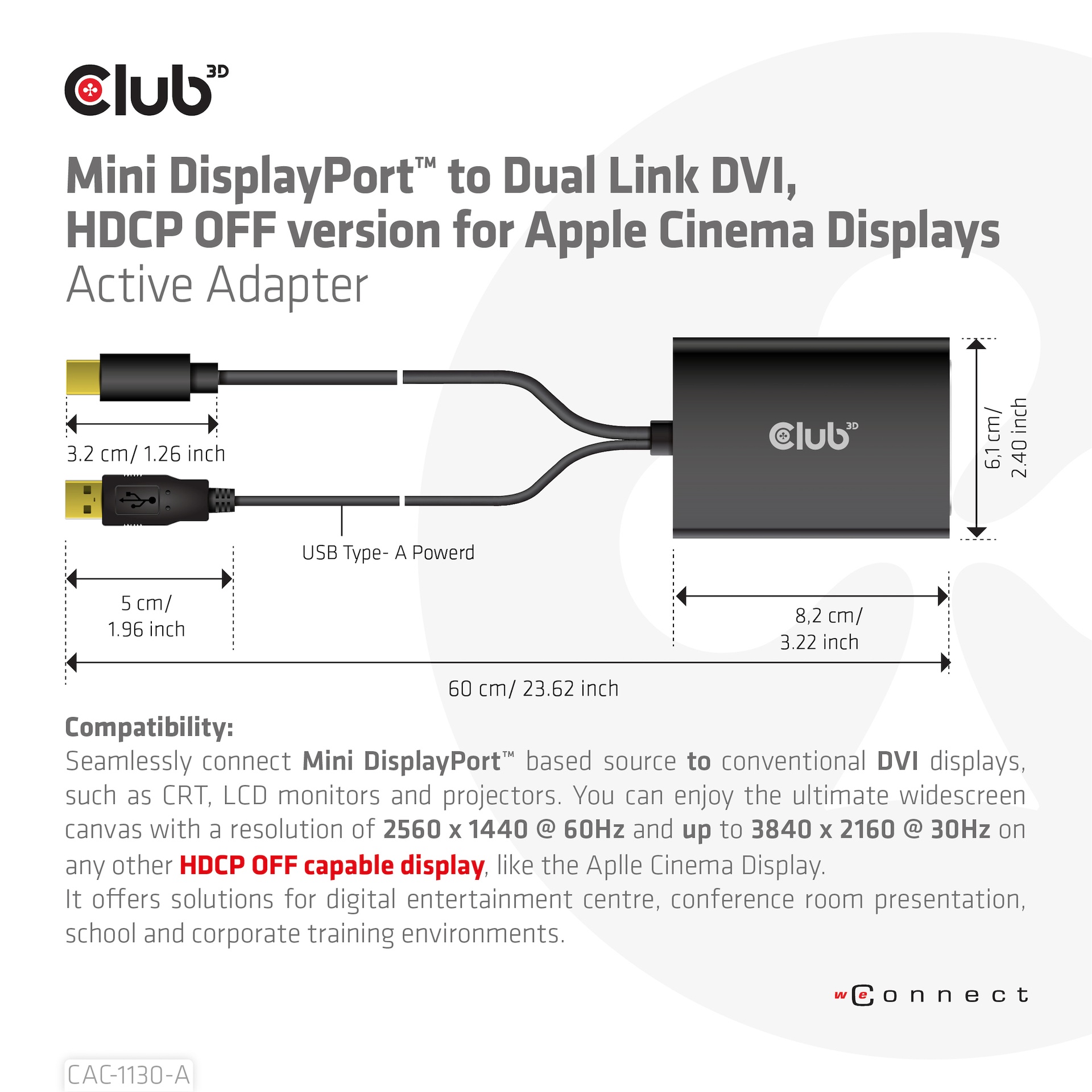 Mini DisplayPort™ to Dual Link DVI, HDCP OFF version for Apple Cinema Displays Active Adapter - Image 3