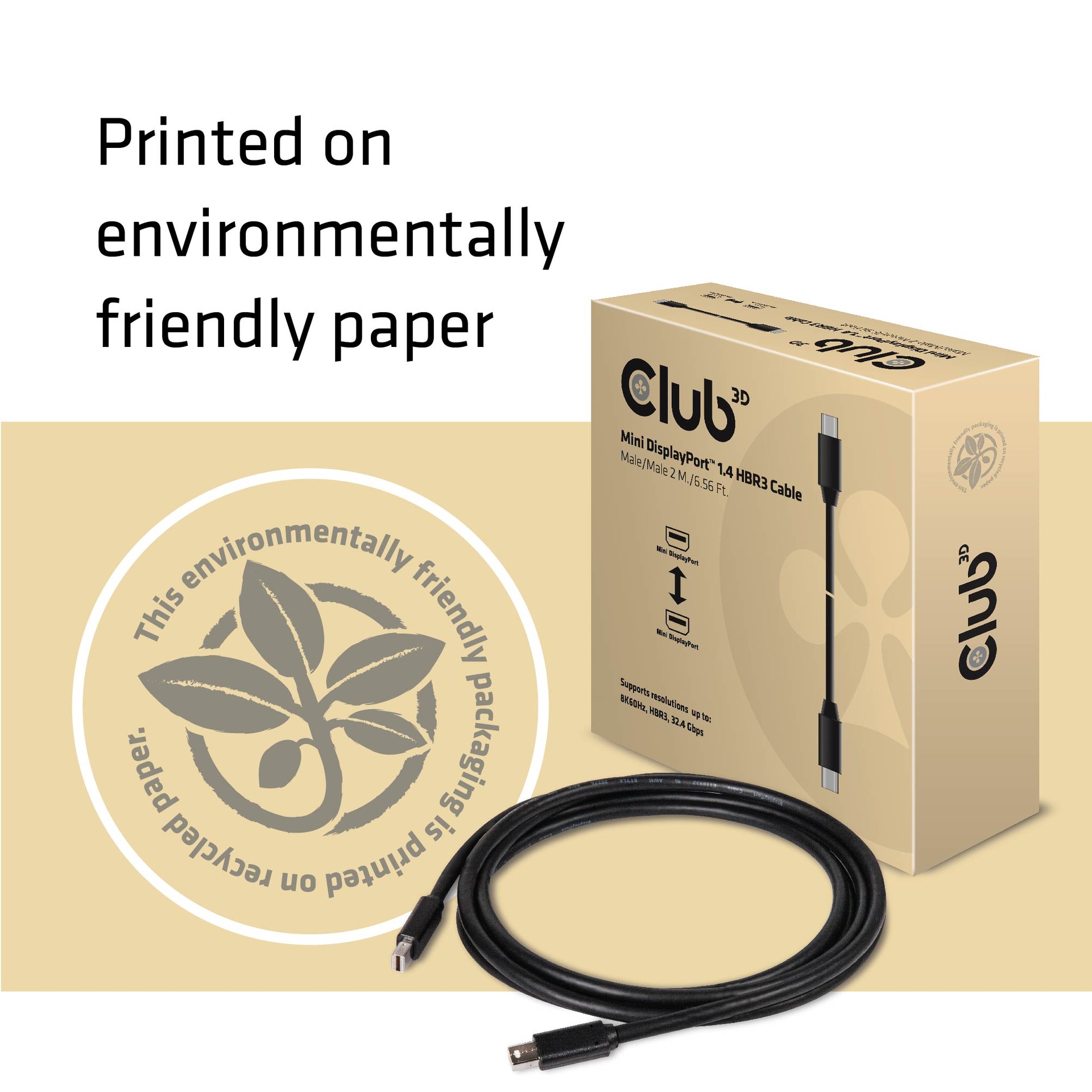 Mini DisplayPort™ 1.4 HBR3 Cable M/M 2m / 6.56ft 34 AWG - Image 6