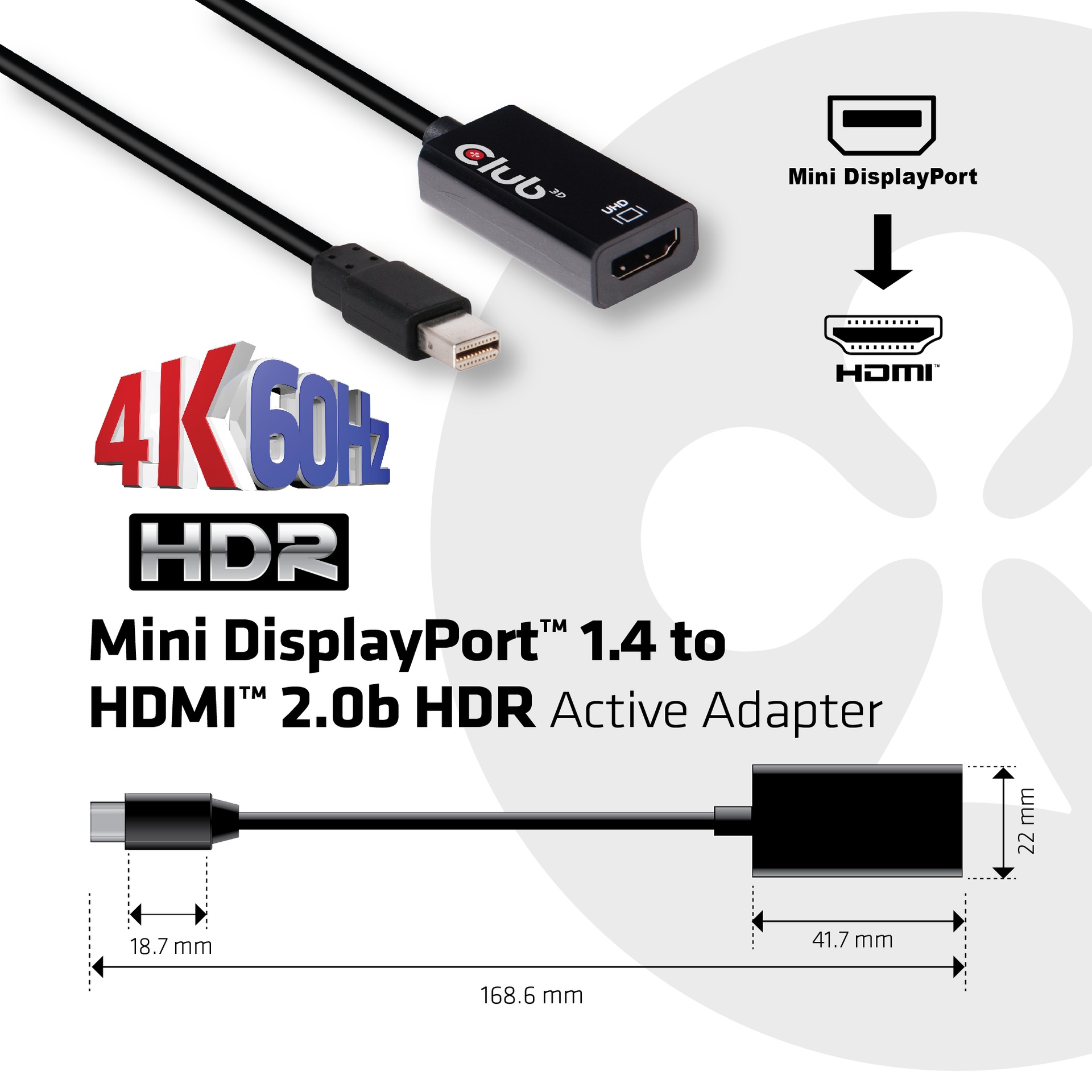 Mini DisplayPort™ 1.4 to HDMI™ 2.0b HDR - Image 4