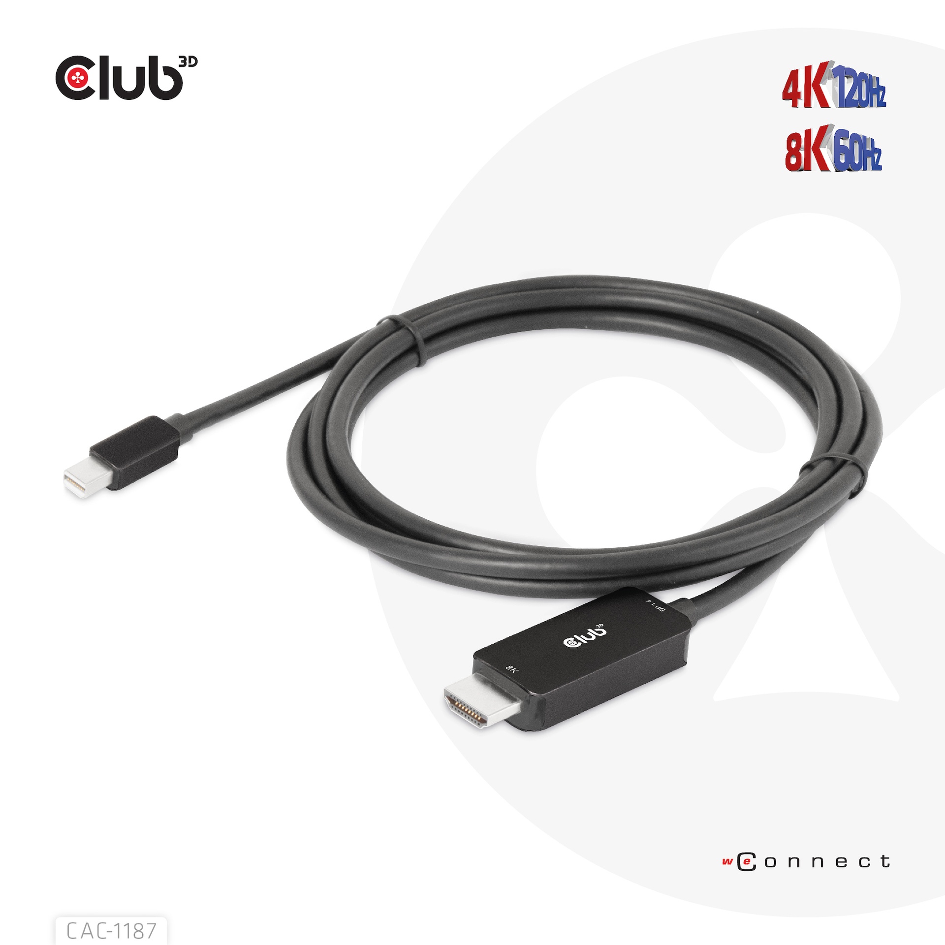MiniDisplayPort™ 1.4 to HDMI™ 4K120Hz or 8K60Hz HDR10+ Cable M/M 1.8m / 6ft - Image 5