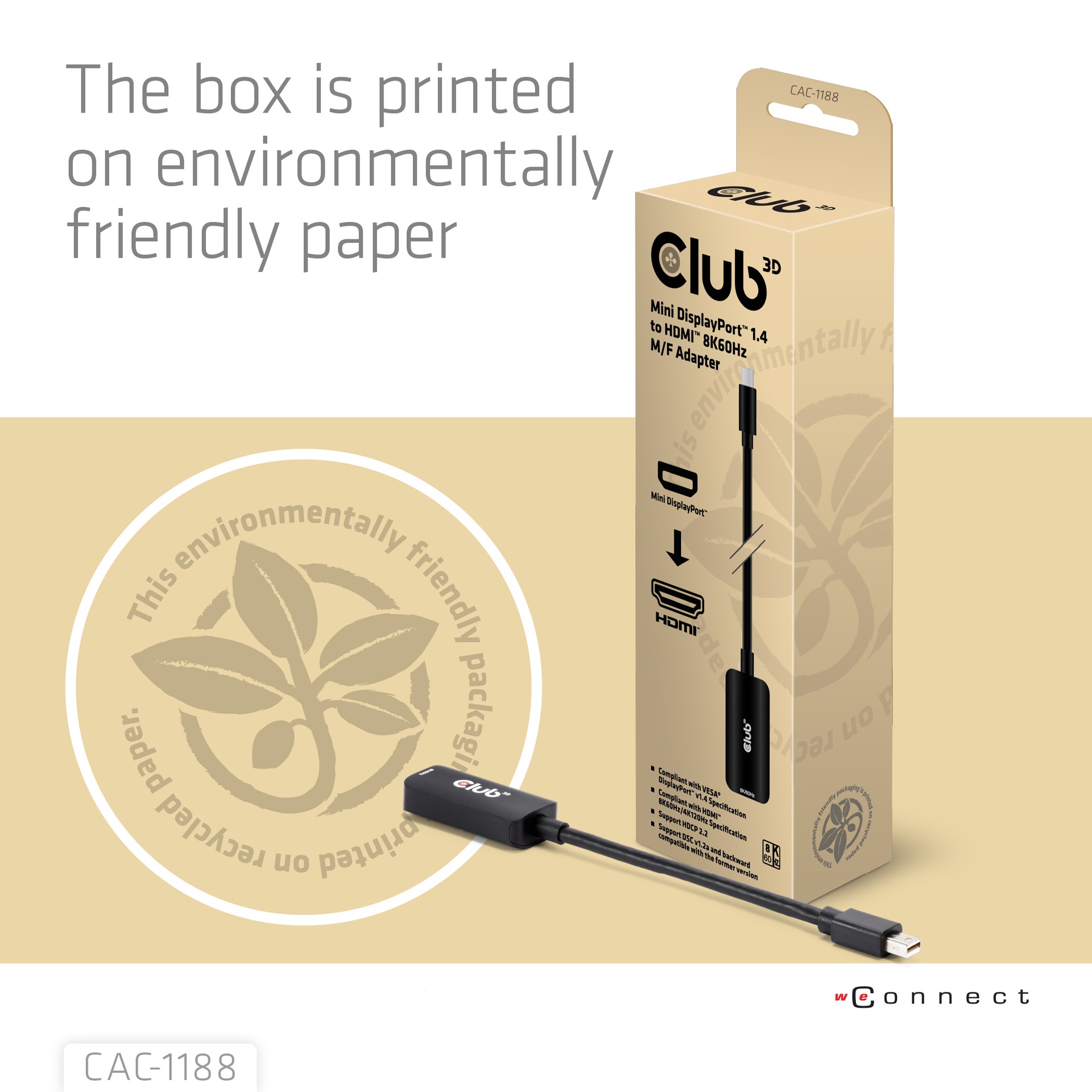 Mini DisplayPort™ 1.4 to HDMI™ 8K60Hz M/F Adapter - Image 7