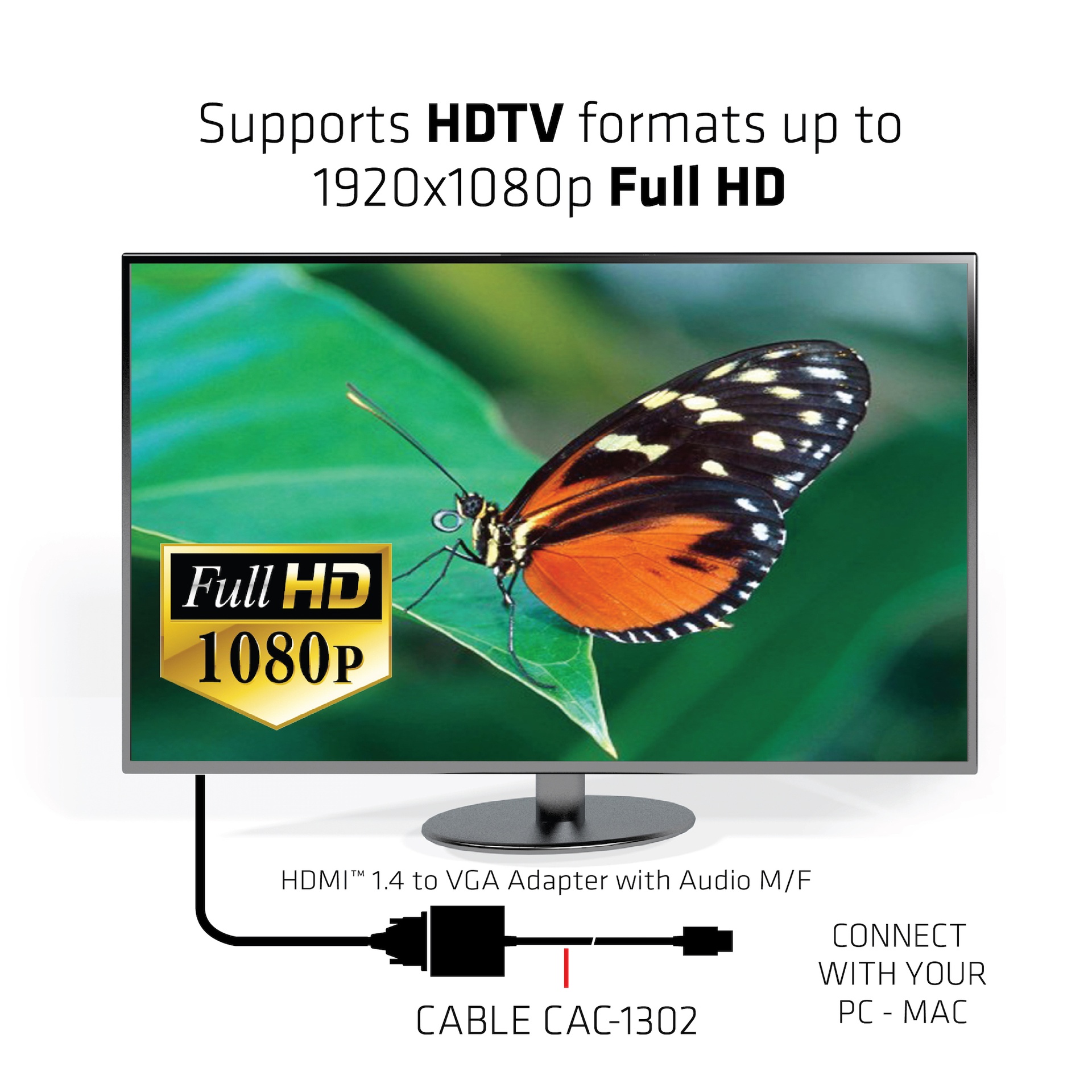 HDMI™ 1.4 to VGA Adapter with Audio M/F - Image 3