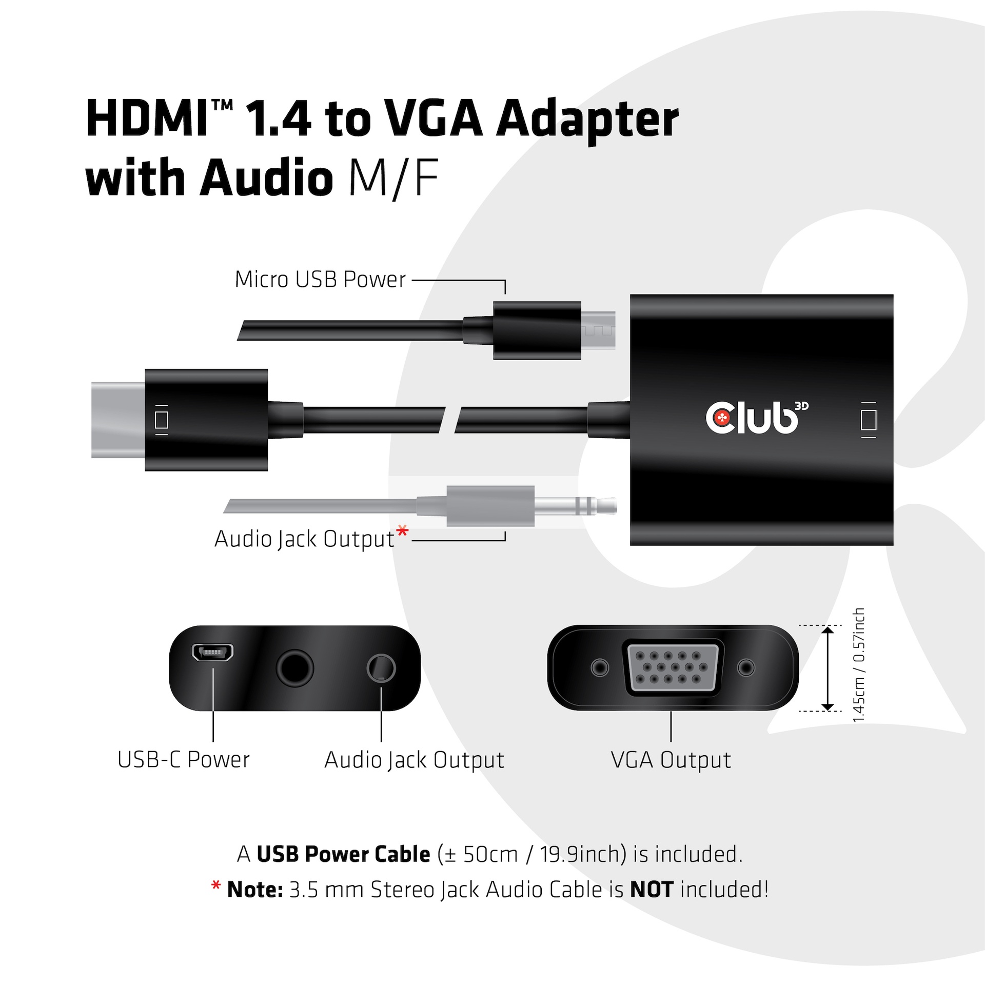 HDMI™ 1.4 to VGA Adapter with Audio M/F - Image 5