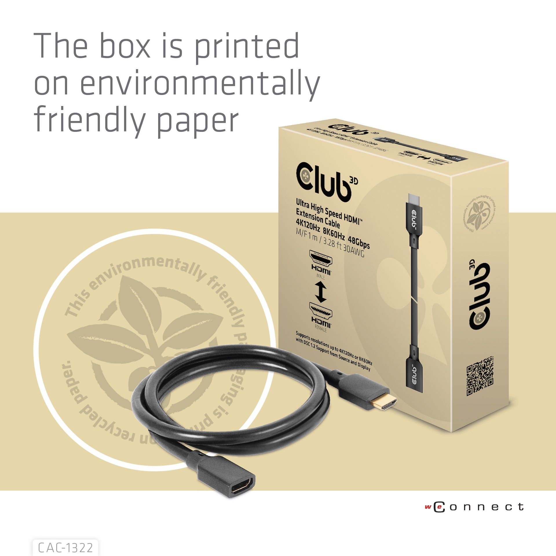 Ultra High Speed HDMI™ Extension Cable 4K120Hz 8K60Hz 48Gbps M/F 1 m / 3.28 ft 30AWG - Image 8