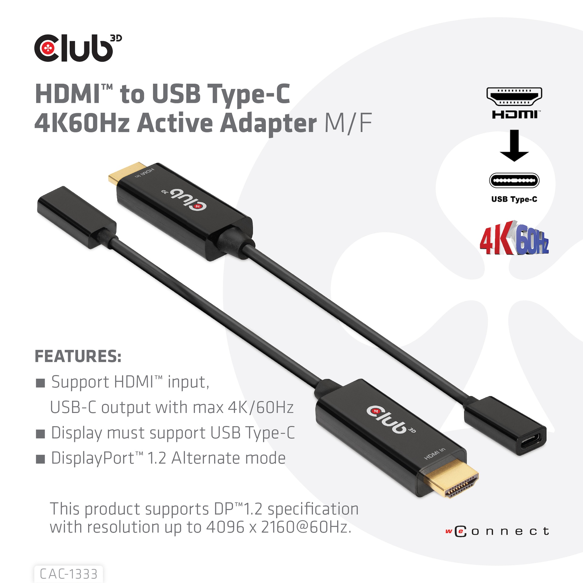 HDMI™ to USB-C® 4K60Hz Active Adapter M/F - Image 3