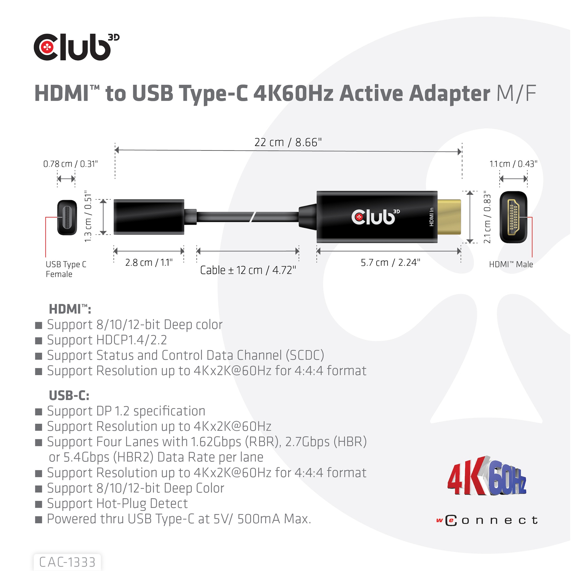 HDMI™ to USB-C® 4K60Hz Active Adapter M/F - Image 4