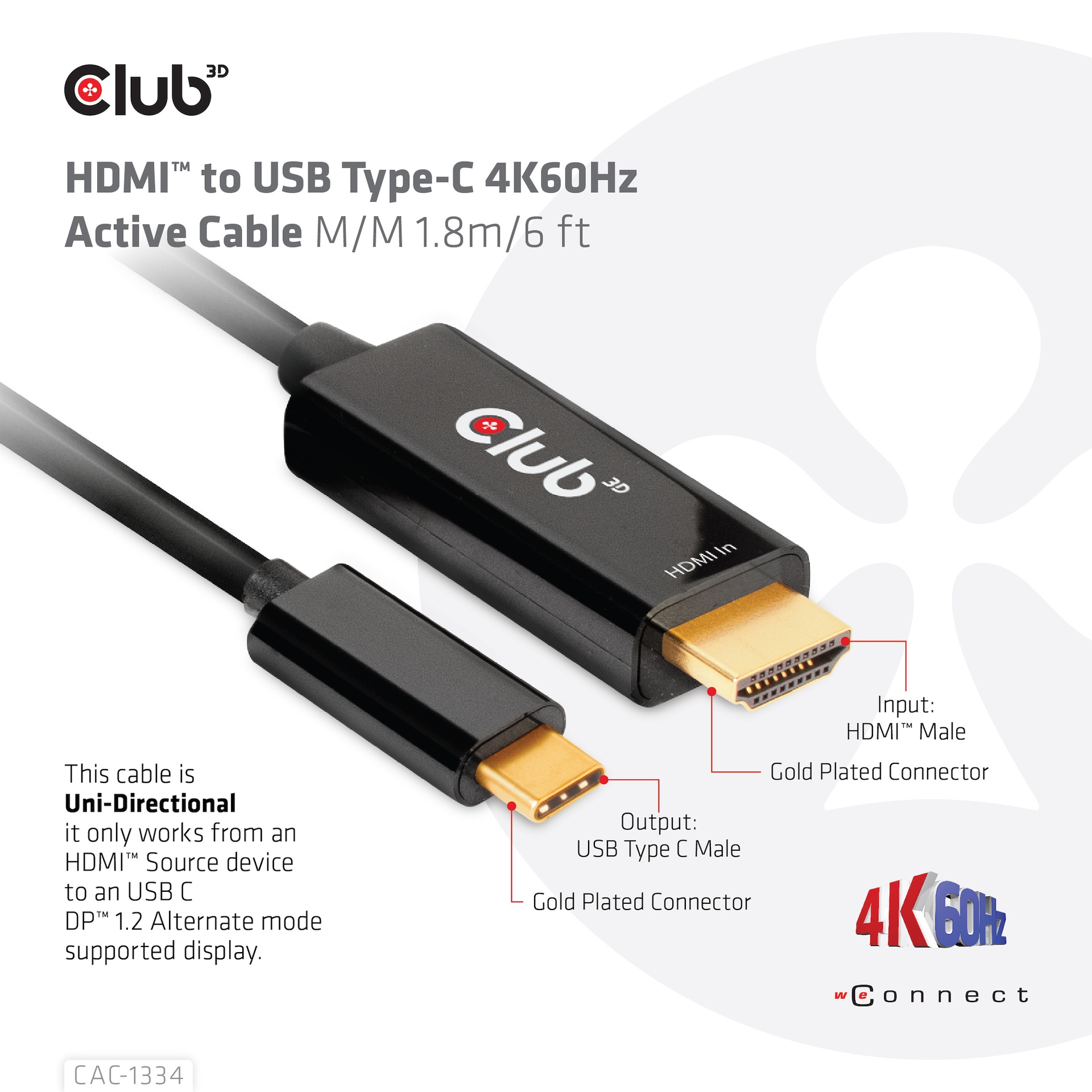 HDMI™ to USB -C® 4K60Hz Active Cable M/M 1.8m/6 ft - Image 5