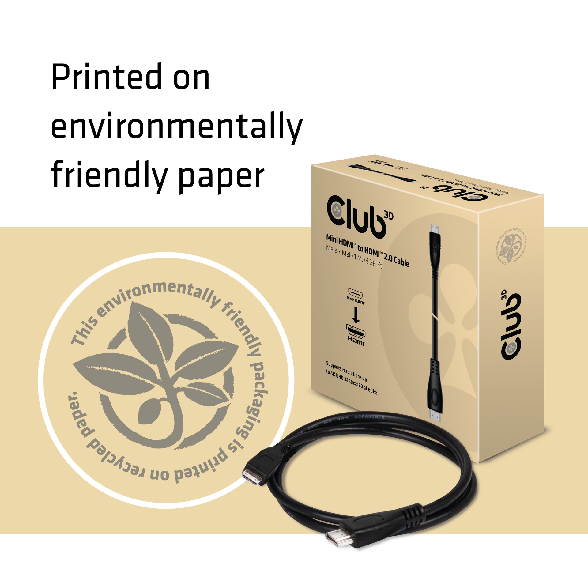 Mini HDMI™ to HDMI™ 4K60Hz Cable M/M 1 m/ 3.28 ft - Image 7