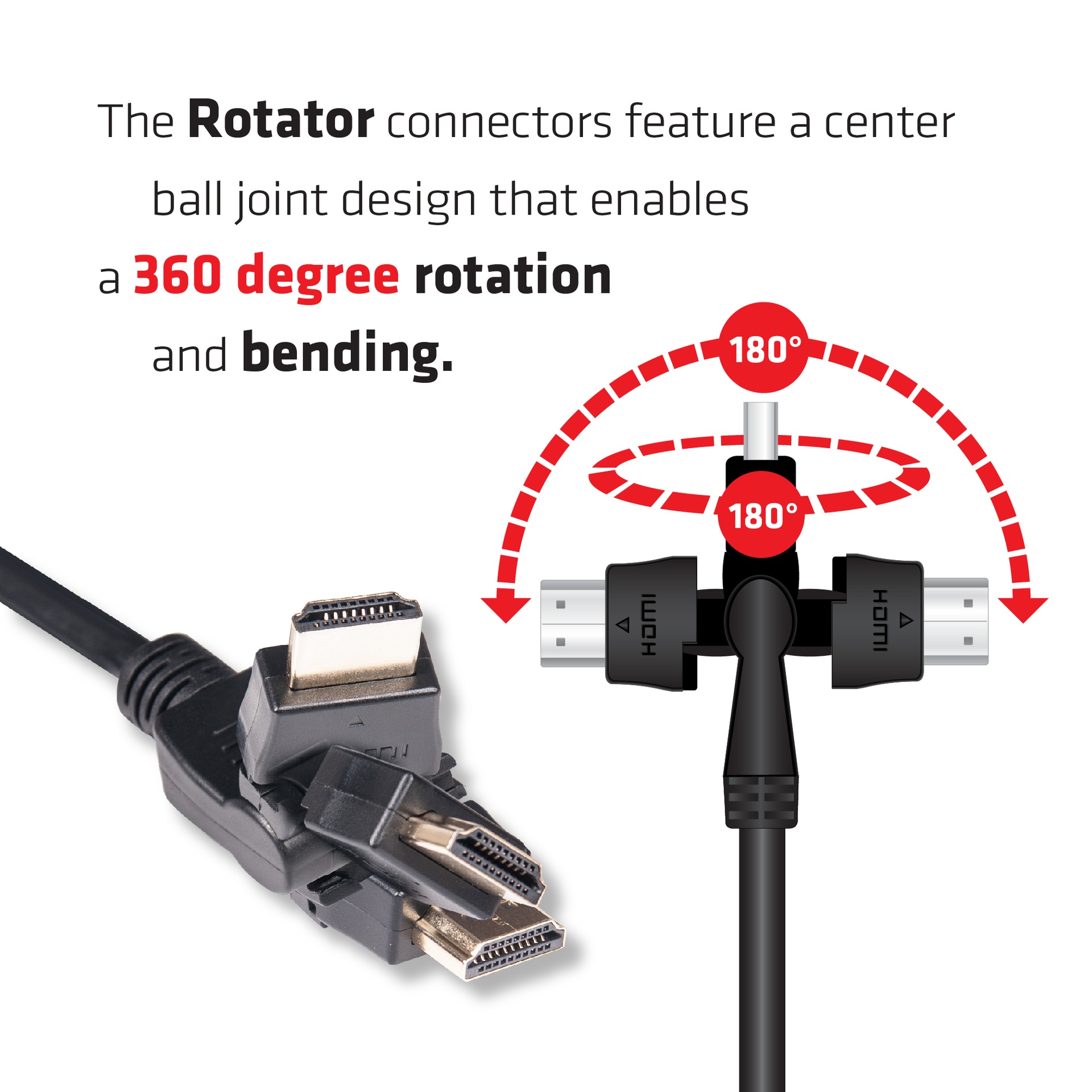 HDMI™ 2.0 4K60Hz UHD 360 Degree Rotary cable 2m/6.56ft - Image 6