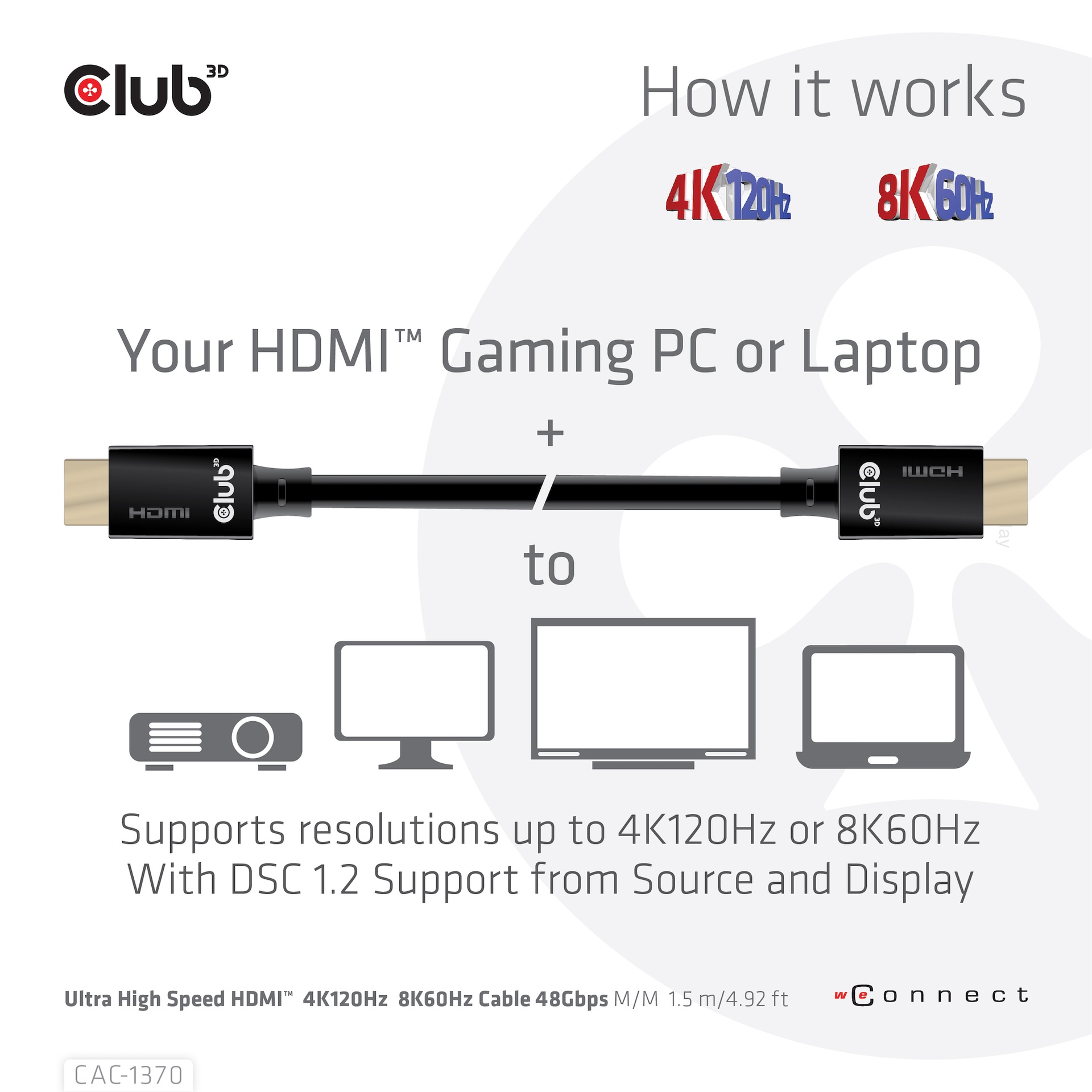 Ultra High Speed HDMI™ 4K120Hz, 8K60Hz Certified Cable 48Gbps M/M 1.5 m/4.92 ft - Image 3