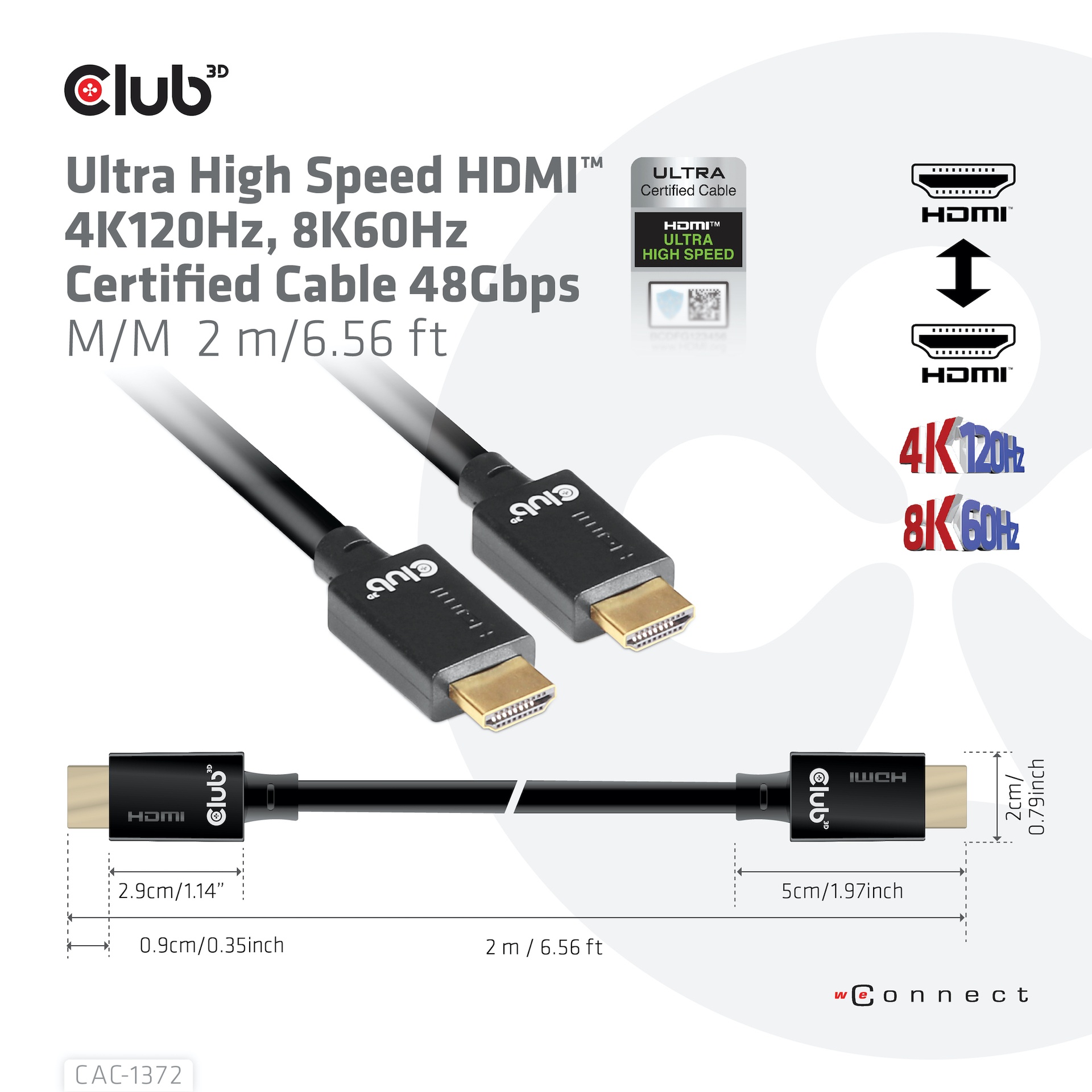 Ultra High Speed HDMI™ 4K120Hz, 8K60Hz Certified Cable 48Gbps M/M 2 m / 6.56 ft - Image 2
