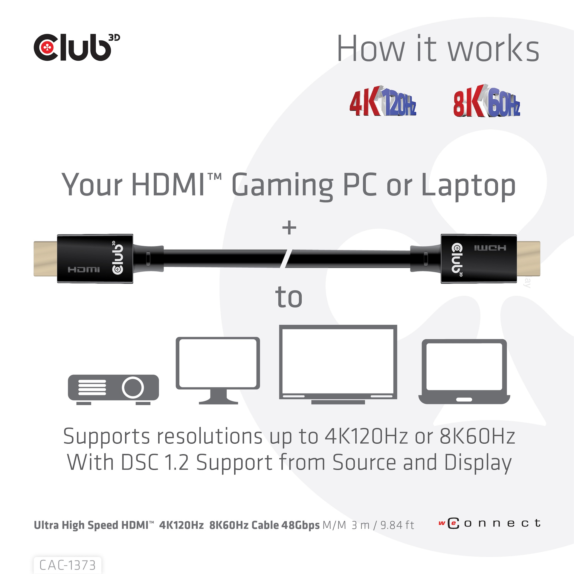 Ultra High Speed HDMI™ 4K120Hz, 8K60Hz Cable 48Gbps M/M 3 m/ 9.84ft - Image 3