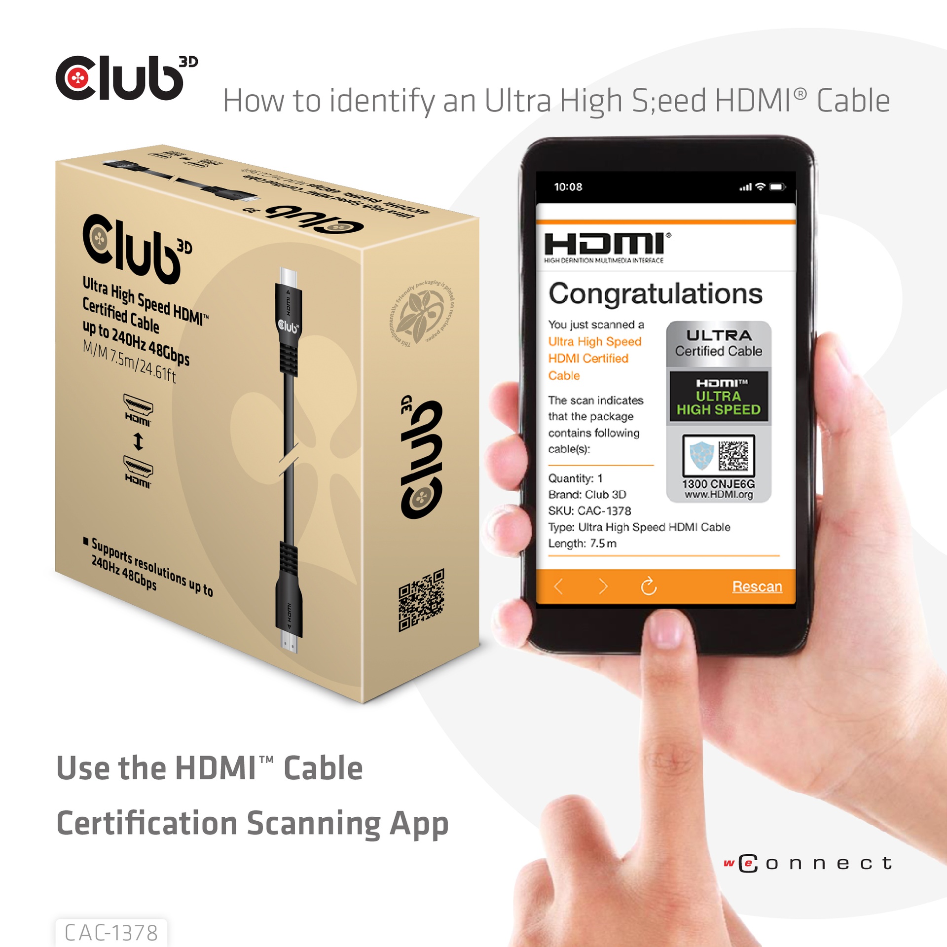 Ultra High Speed HDMI™ Certified Cable 4K120Hz 8K60Hz 48Gbps M/M 7,5m/24.61ft - Image 7