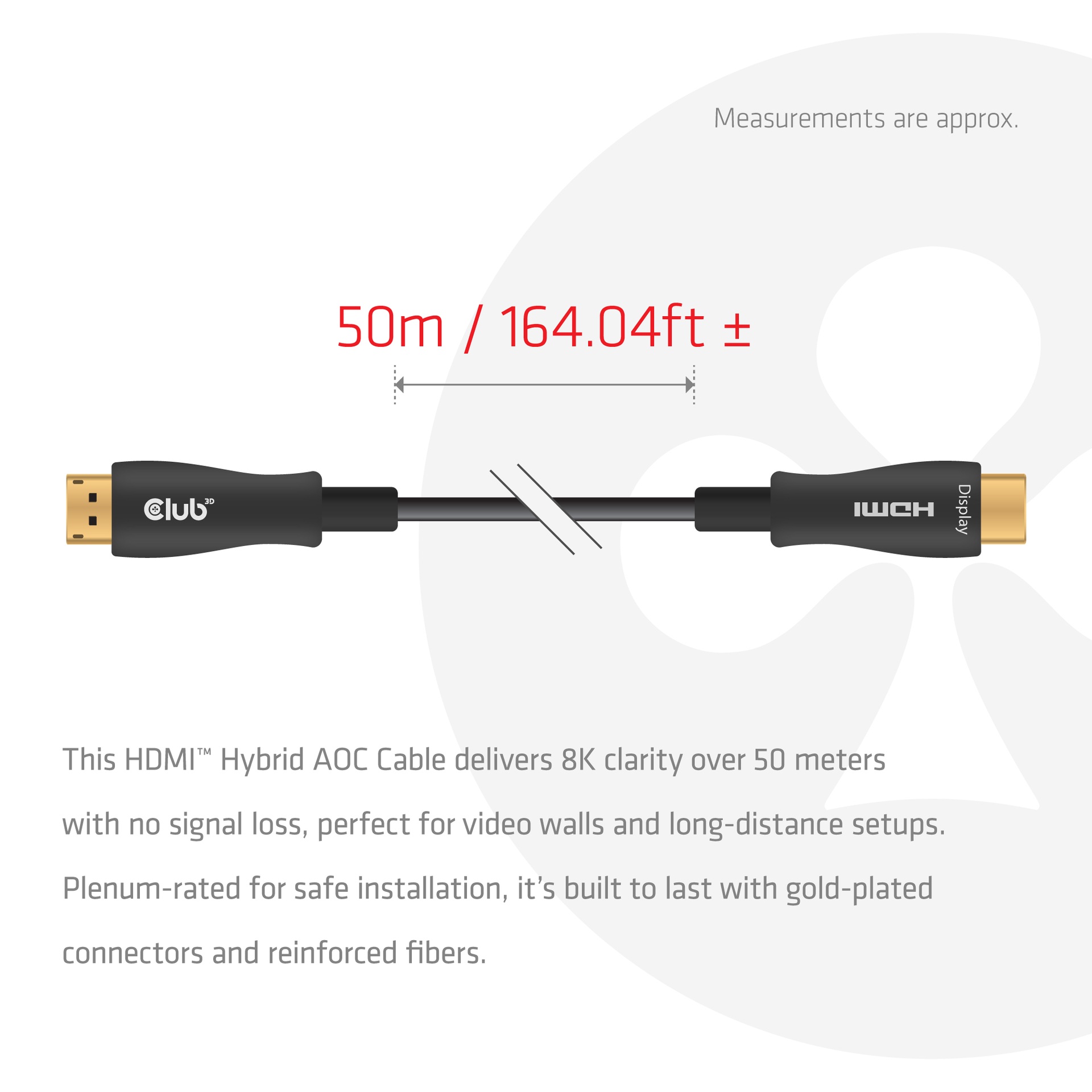 HDMI™ Hybrid AOC Cable HDMI 8K60Hz/4K120Hz 50m / 164.04ft - Image 3