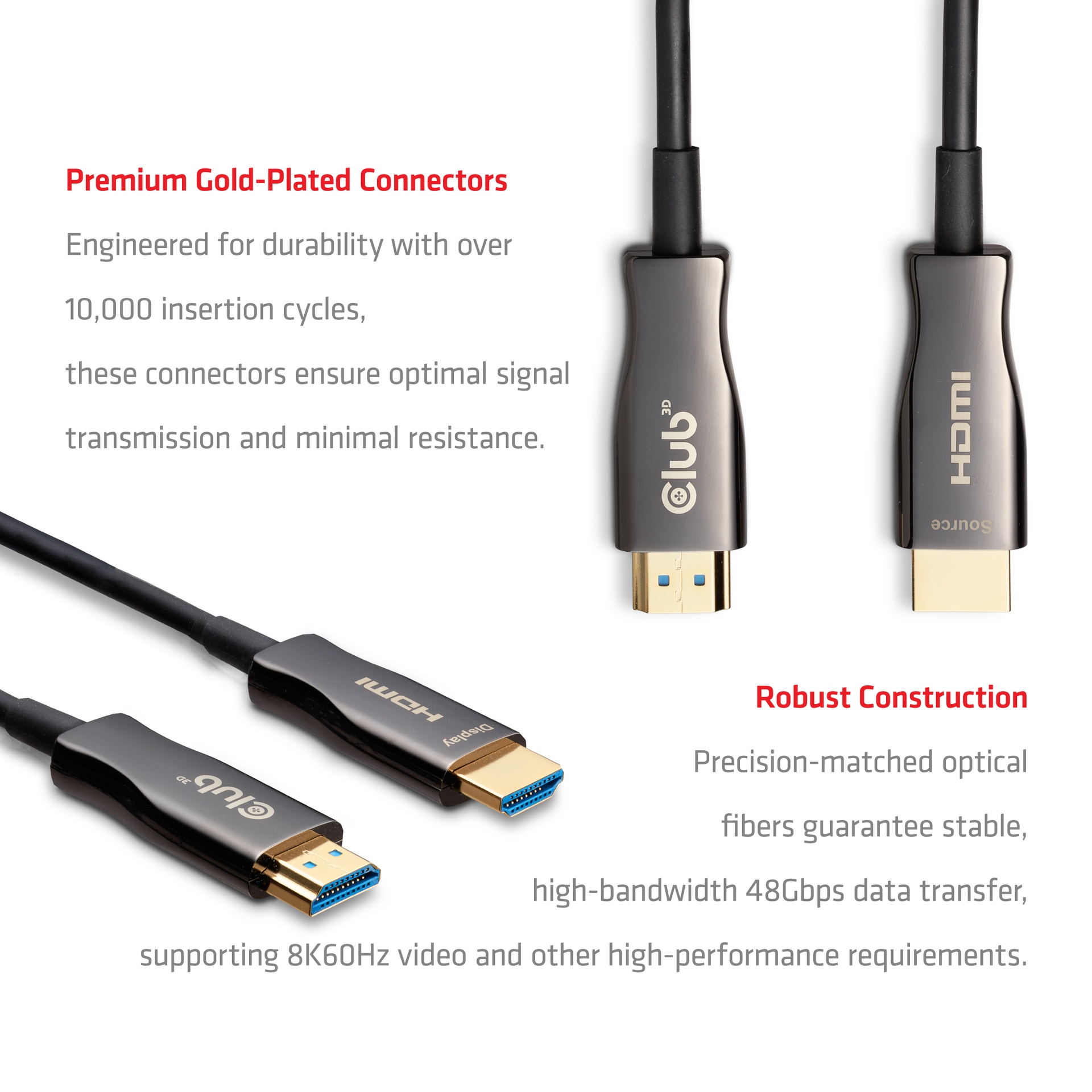 HDMI™ Hybrid AOC Cable HDMI 8K60Hz/4K120Hz 50m / 164.04ft - Image 4
