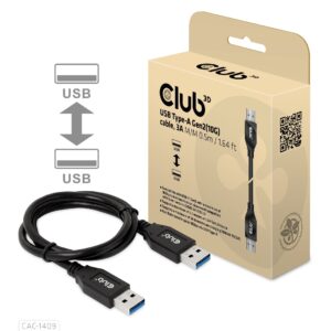 USB-A 10Gbps Cable, 3A M/M 0.5m / 1.64 ft