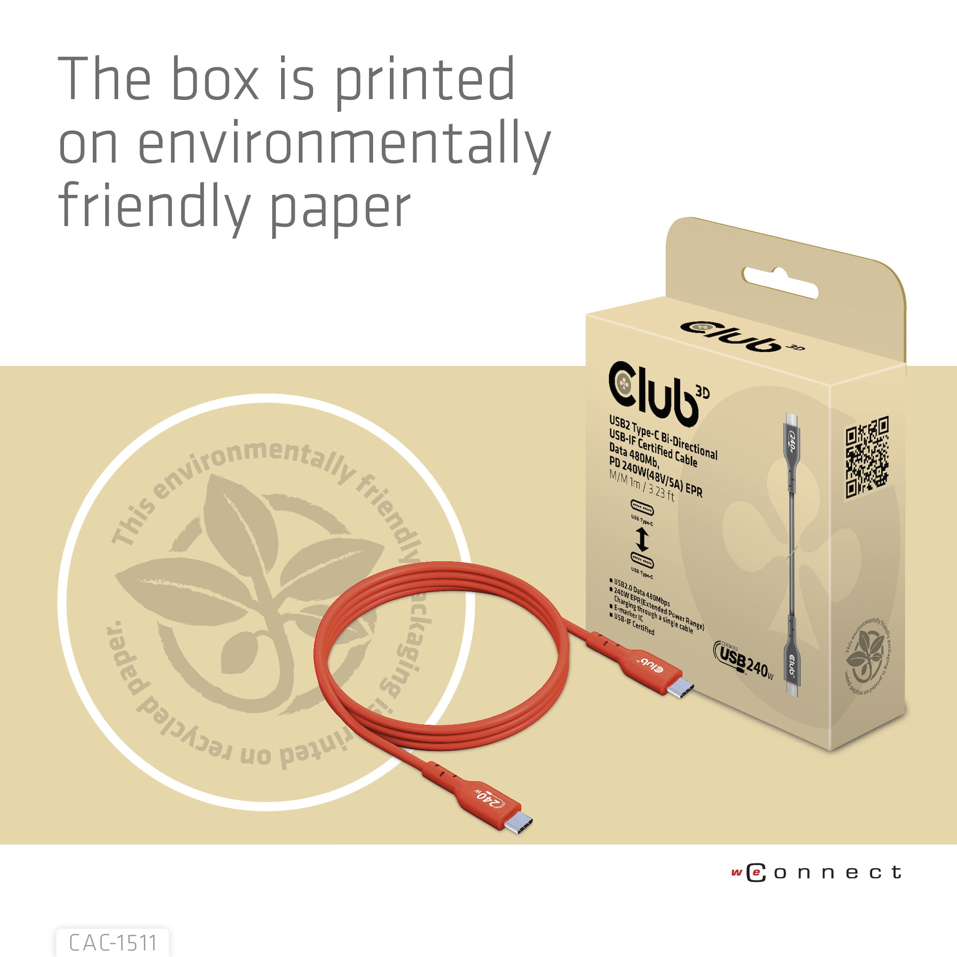 USB-C® to USB-C® USB-IF Certified Cable, Data 480Mb, PD 240W(48V/5A) EPR M/M 1m/3.23ft - Image 8