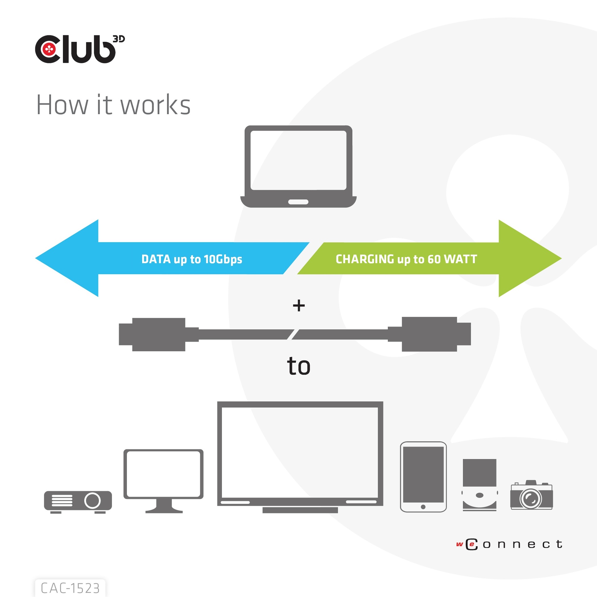 USB-C® to -A Cable 10Gbps PD 60W M/M 1m/3.28ft USB 3.1 - Image 5