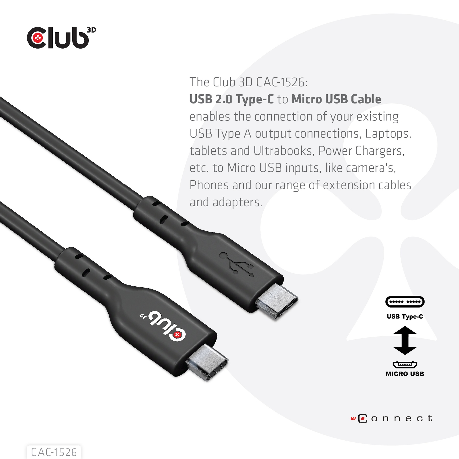USB-C® 480Mbps to Micro USB Cable M/M 1m /3.28ft - Image 3
