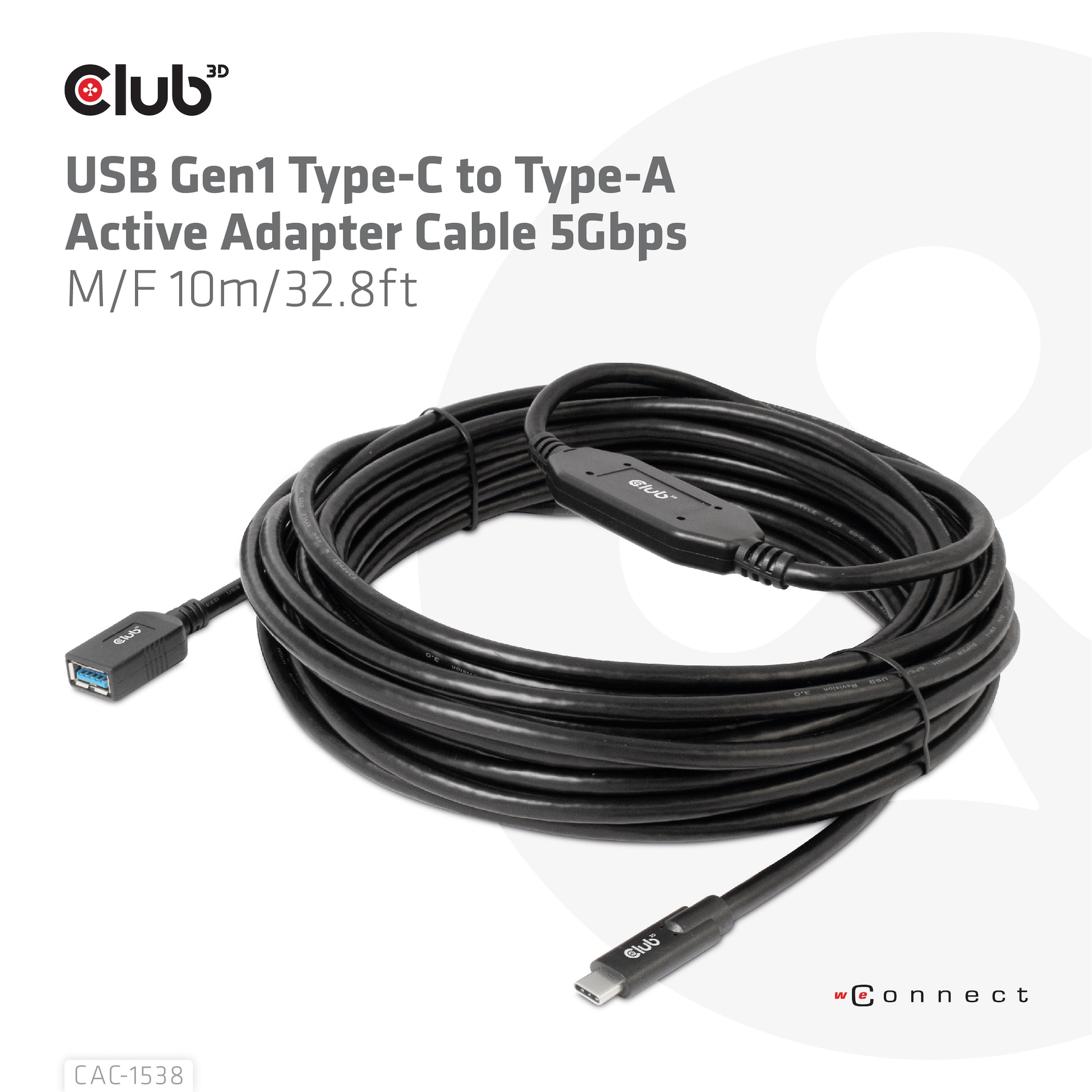 USB-C® to -A Active Adapter Cable 5Gbps M/F 10m/32.8ft USB 3.2 GEN 1 - Image 6