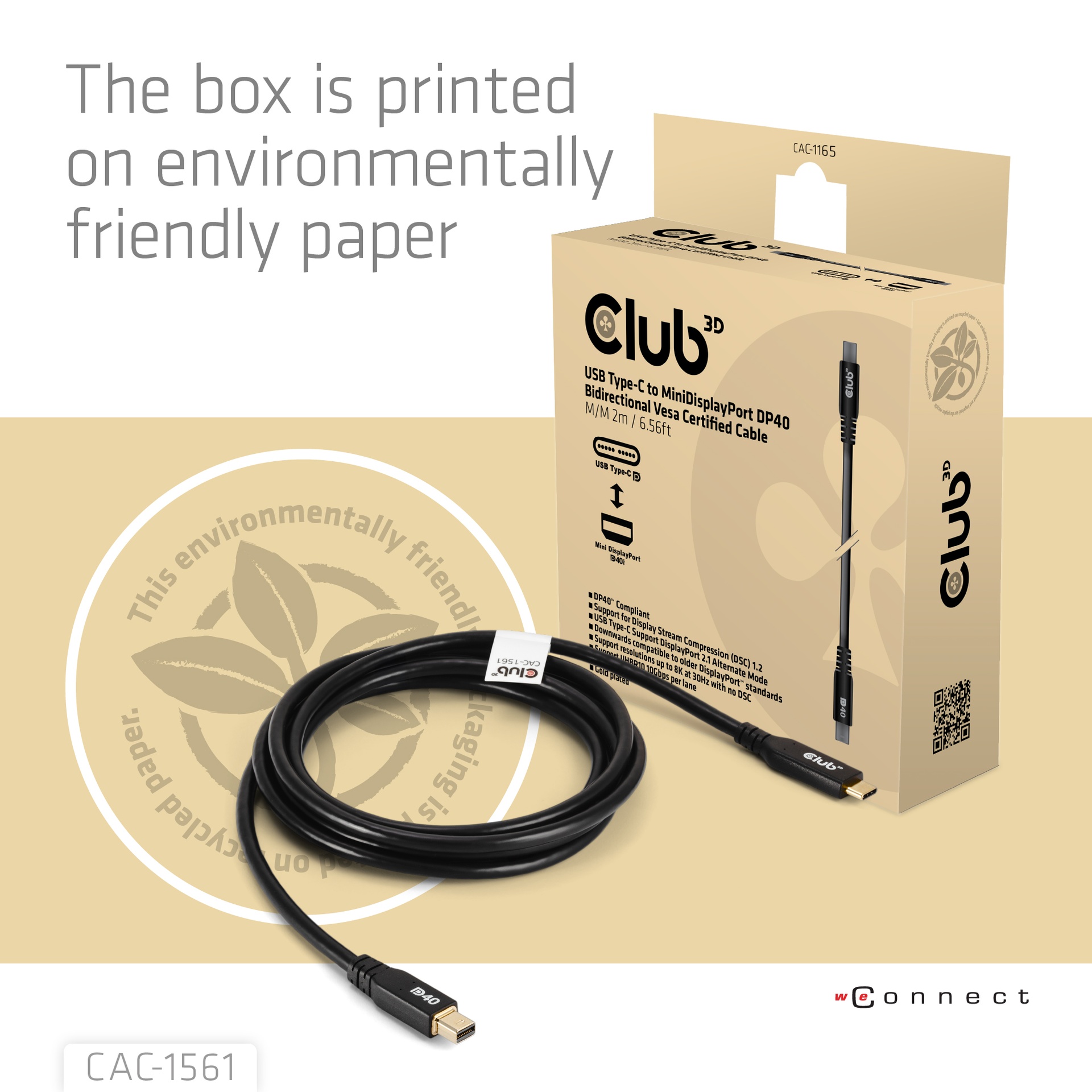 USB-C® to MiniDisplayPort™ DP™40 Bidirectional Vesa Certified Cable 2m/6.56ft - Image 5