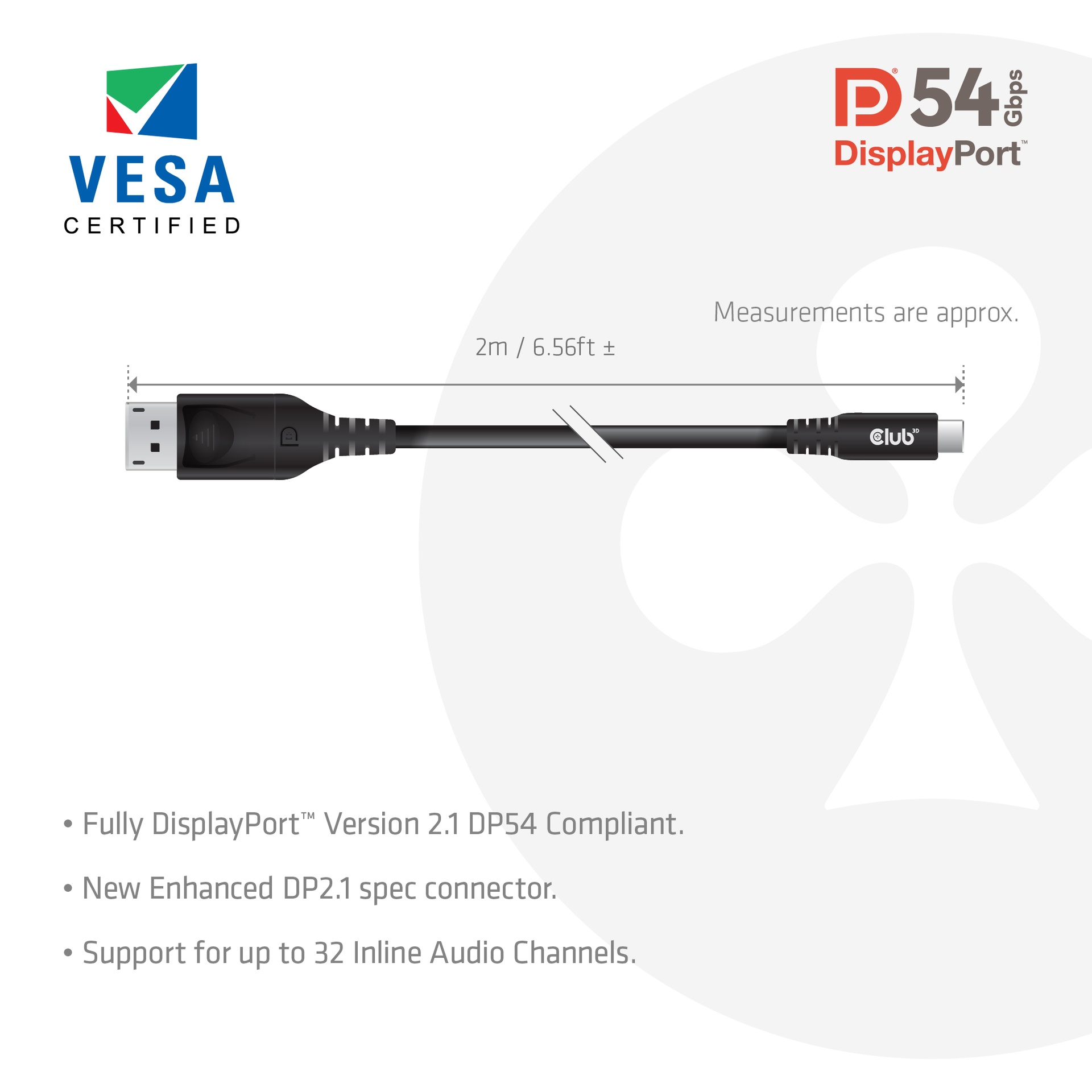 USB-C® to DisplayPort™ 2.1 DP54 Bi-Directional Cable 8K120Hz 2m / 6.6ft - Image 3