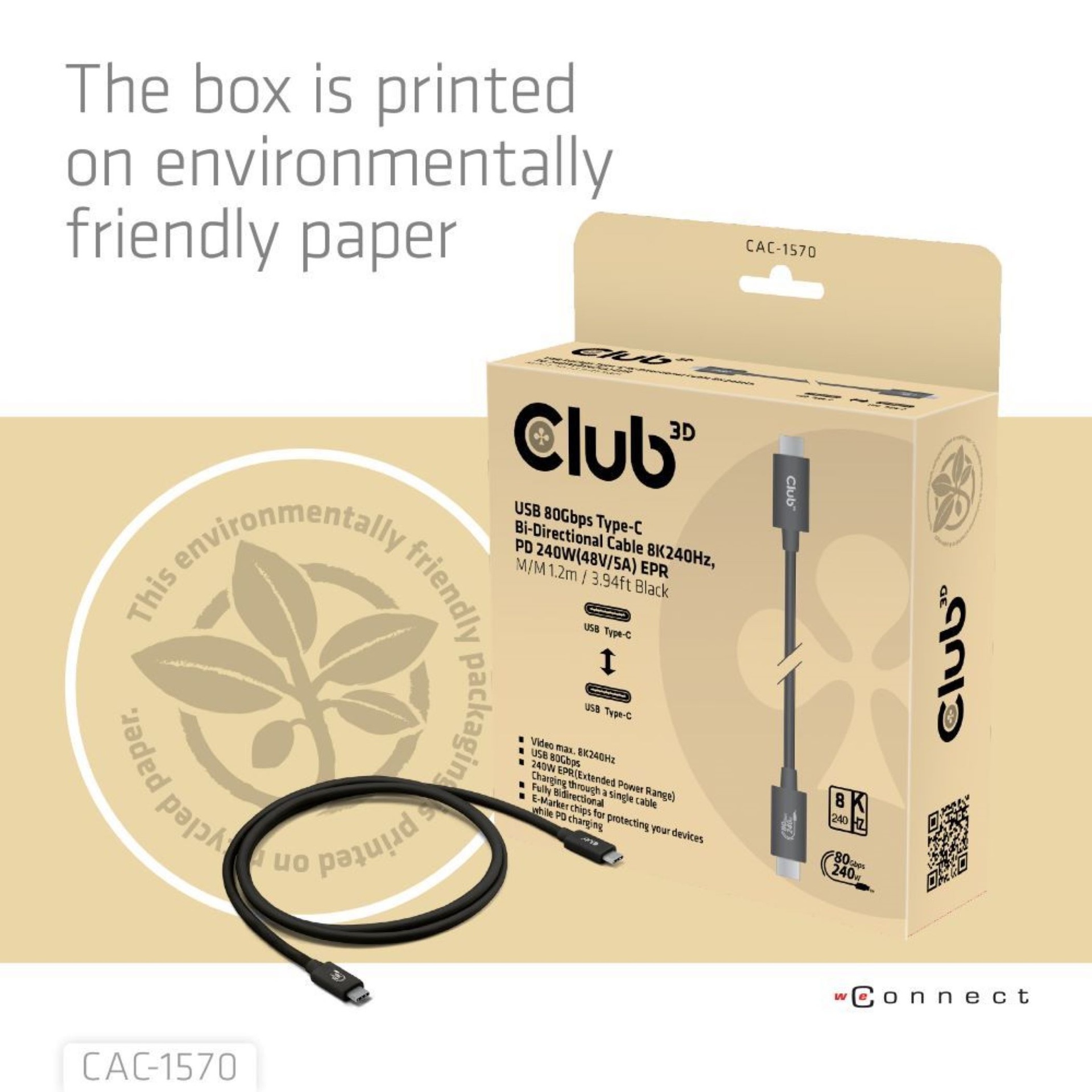 USB-C® 80Gbps Certified 240W 8K240Hz  1.2m / 3.94ft Black Cable - Image 7