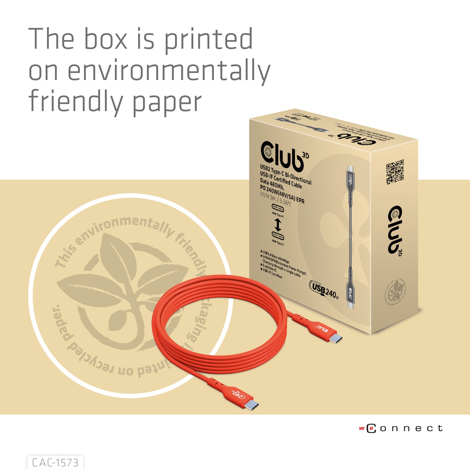 USB-C®  USB-IF Certified Cable, Data 480Mb, PD 240W(48V/5A) EPR M/M 2m/6.56ft - Image 7