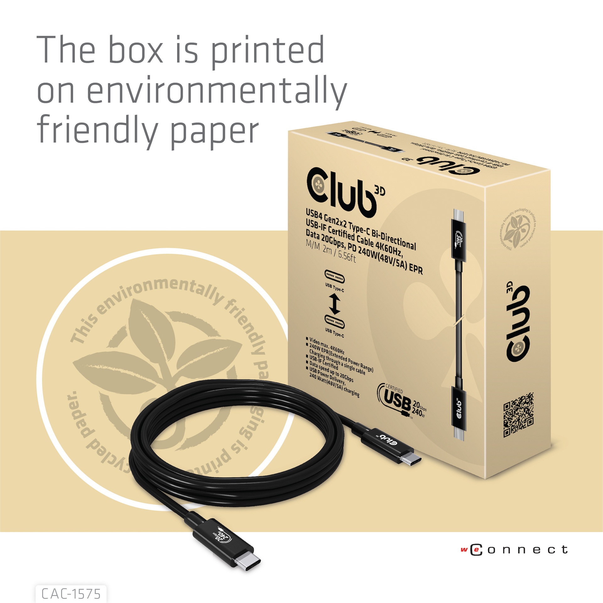 USB-C® 20Gbps USB-IF Certified Cable 4K60Hz, PD 240W(48V/5A) EPR M/M 2m/6.56ft USB GEN 2X2 - Image 7