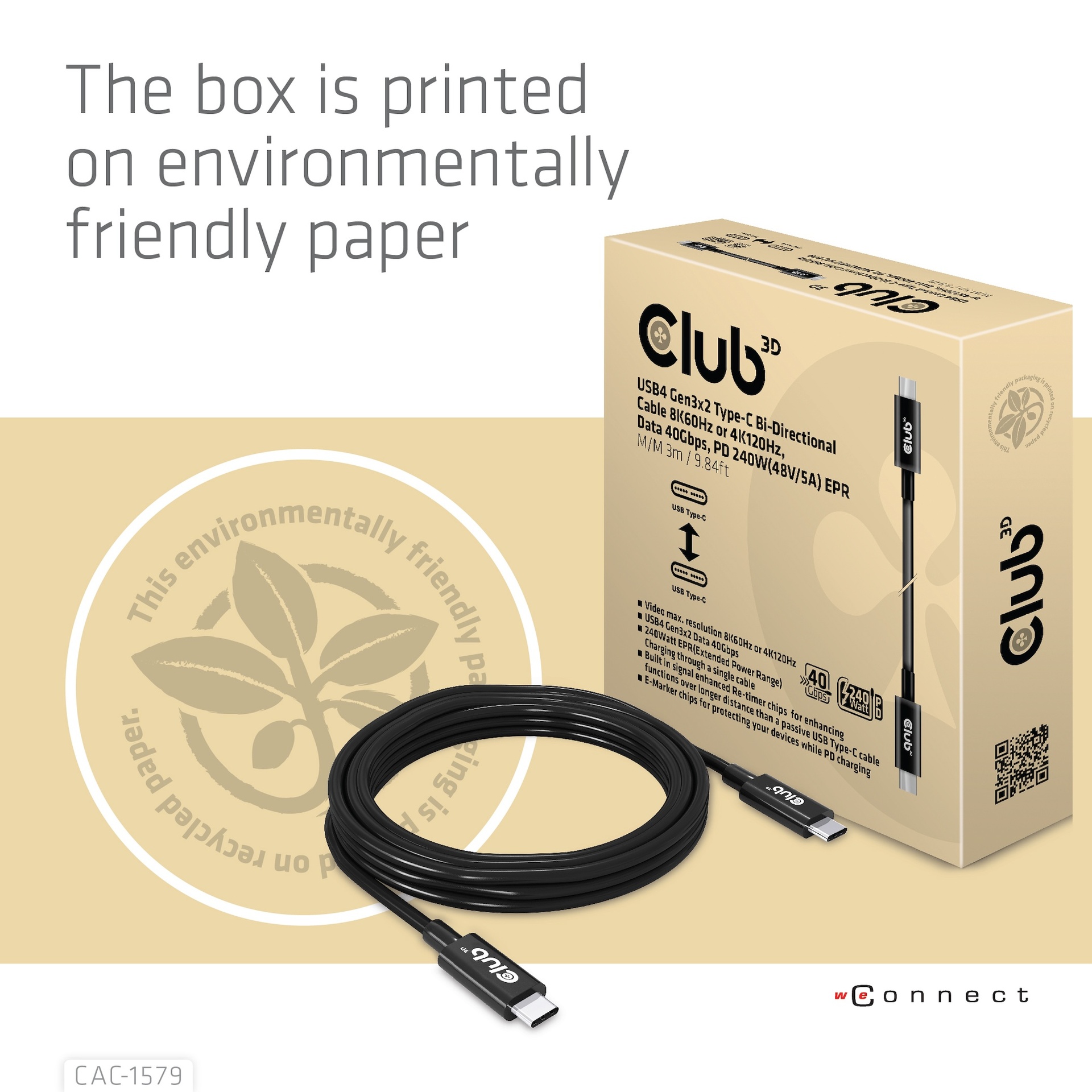 USB-C® 40Gbps Cable 8K60Hz or 4K120Hz, PD 240W(48V/5A) EPR M/M 3m / 9.84ft USB 4 GEN 3X2 - Image 8