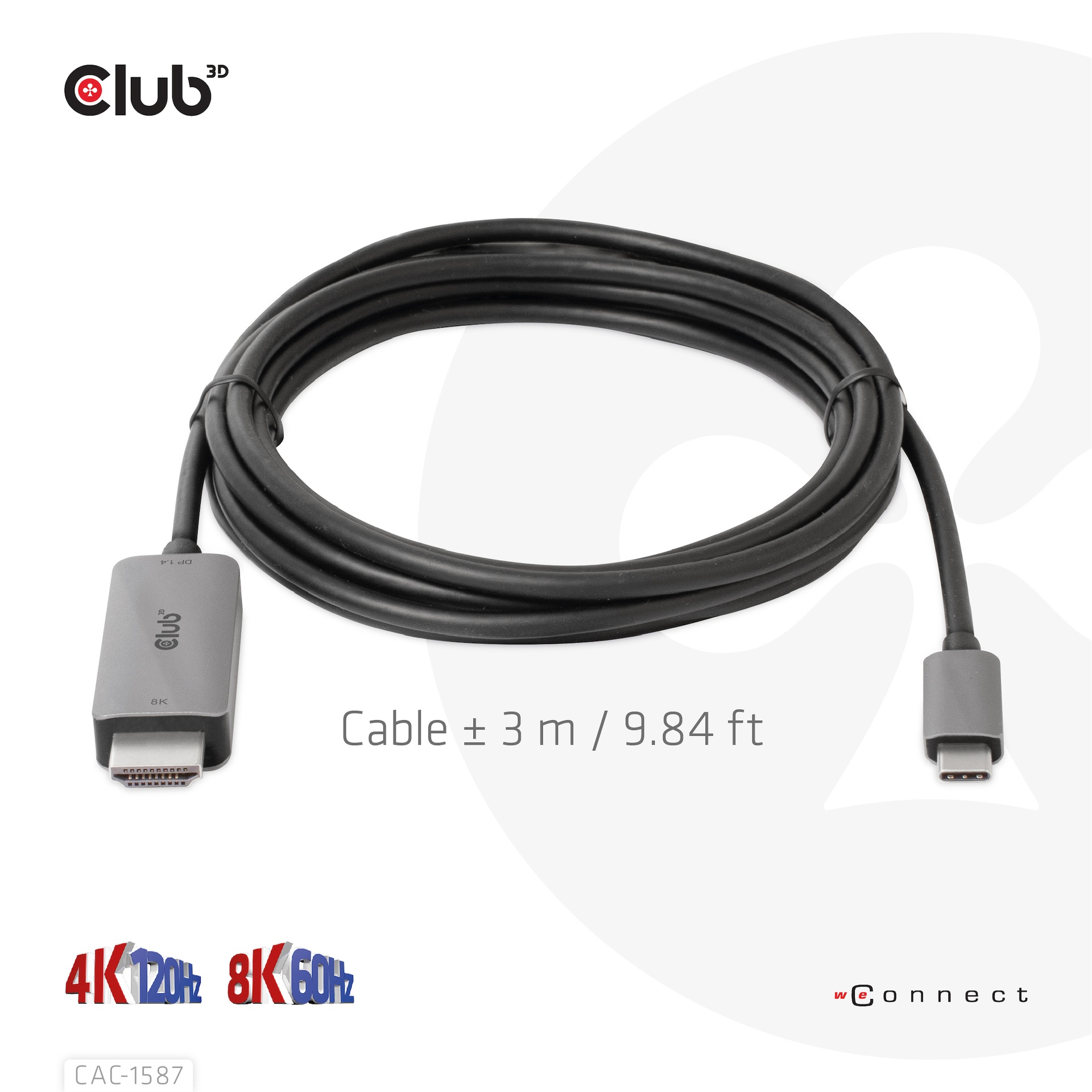 USB-C® to HDMI™ 4K120Hz 8K60Hz HDR10 with DSC1.2 Active Cable M/M 3m / 9.84ft GEN 2 - Image 7
