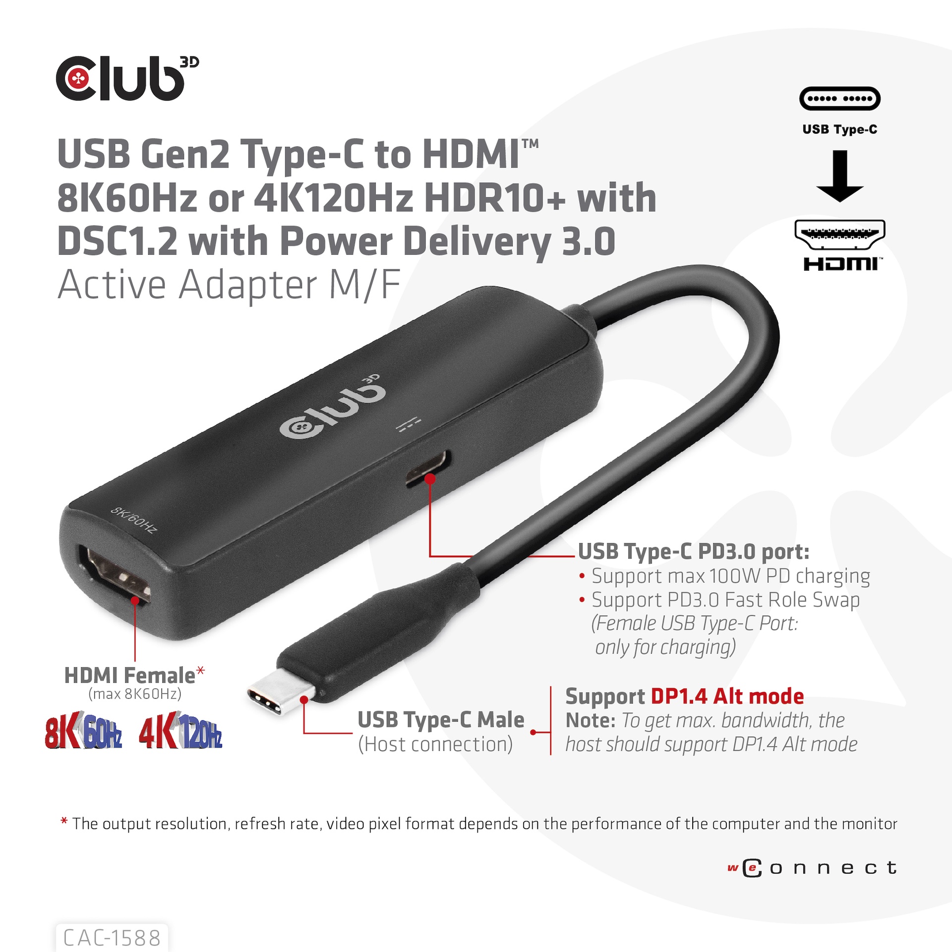USB-C® to HDMI™ 2.1+ PD 3.0 100 Watt - Image 2
