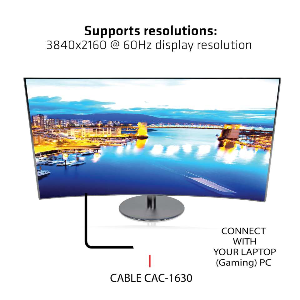 USB-C® + HDMI™ + MiniDisplayPort™ 1.2 to HDMI™ 4K60Hz HDR M/M Active Adapter 32AWG - Image 4