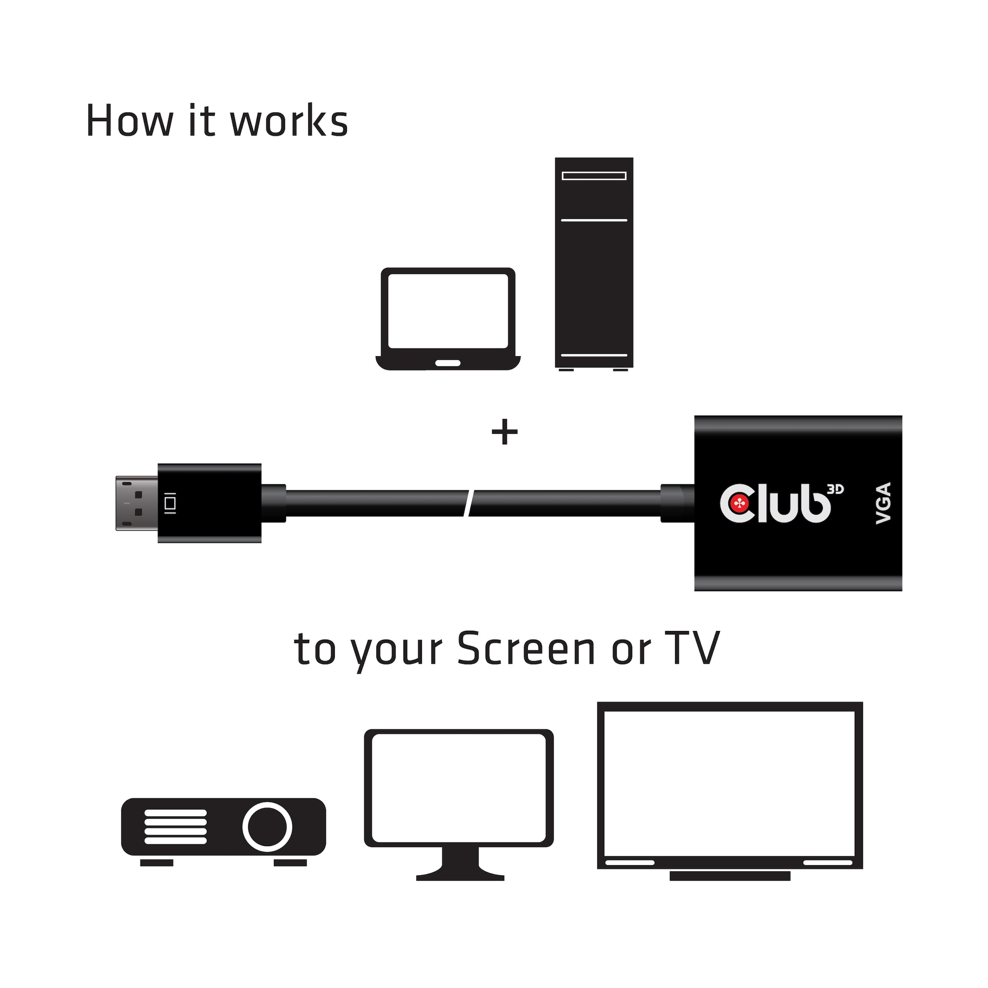 DisplayPort™ to VGA Black Active Adapter M/F - Image 3