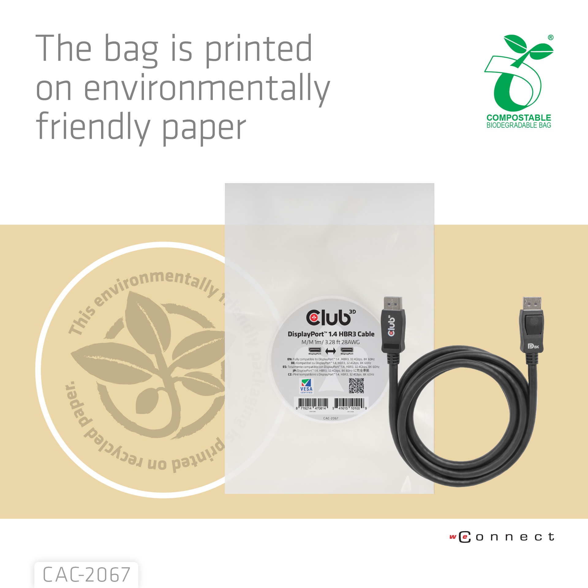 DisplayPort™ 1.4 HBR3 Cable Male/Male 1m/3.28ft 28AWG - Image 5