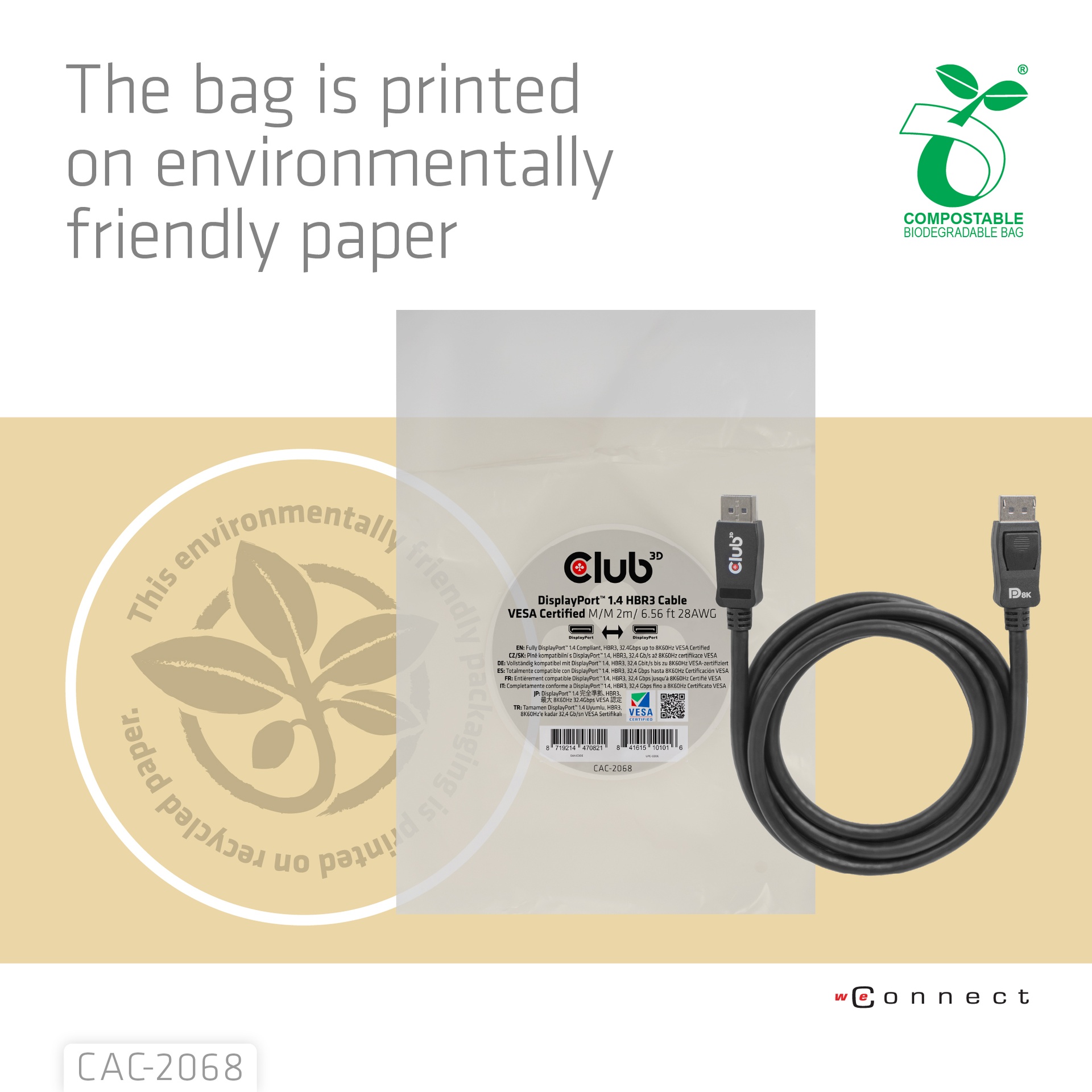 DisplayPort™ 1.4 HBR3 Cable Male/Male 2m/6.56ft 28AWG - Image 7