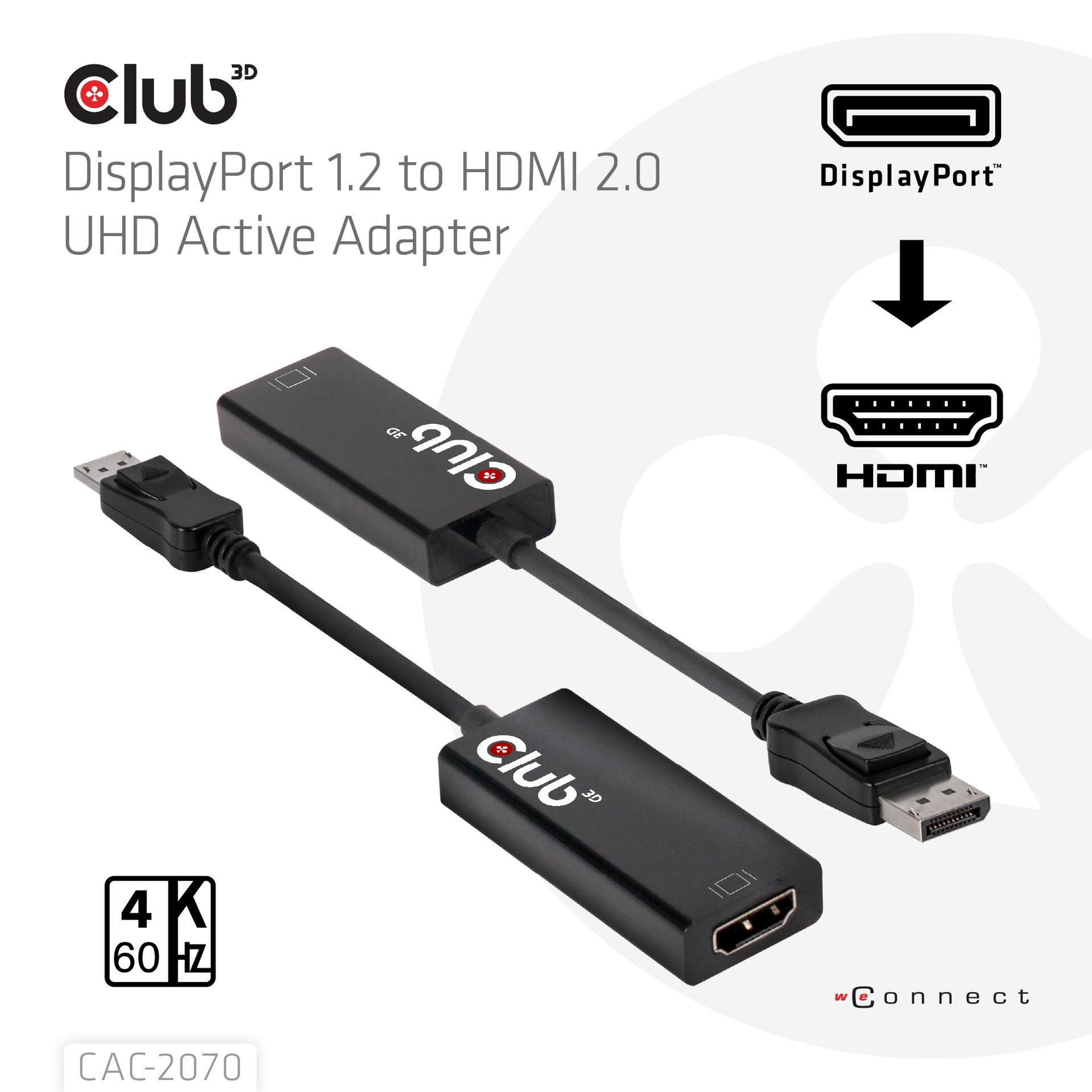 DisplayPort™ 1.2 to HDMI™ 2.0 UHD Active Adapter - Image 2