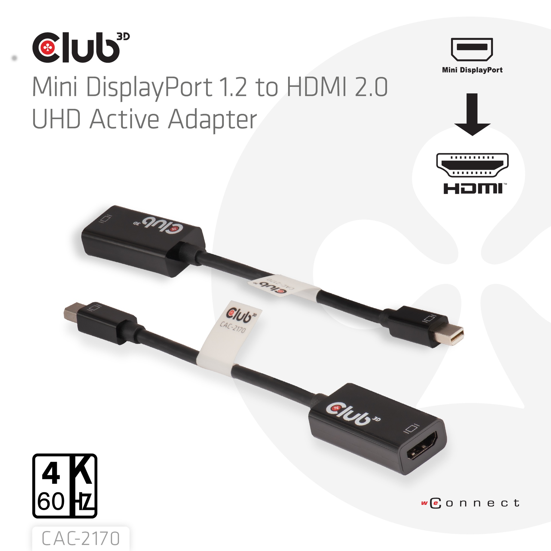 Mini DisplayPort™ 1.2 to HDMI™ 2.0 UHD Active Adapter - Image 2