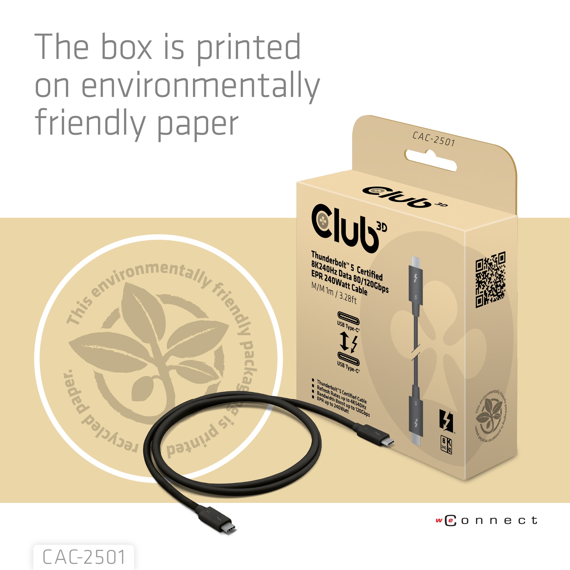 Thunderbolt™ 5 Certified 8K240Hz Data 80/120 Gbps EPR 240 Watt Cable M/M 1m / 3.28ft - Image 6