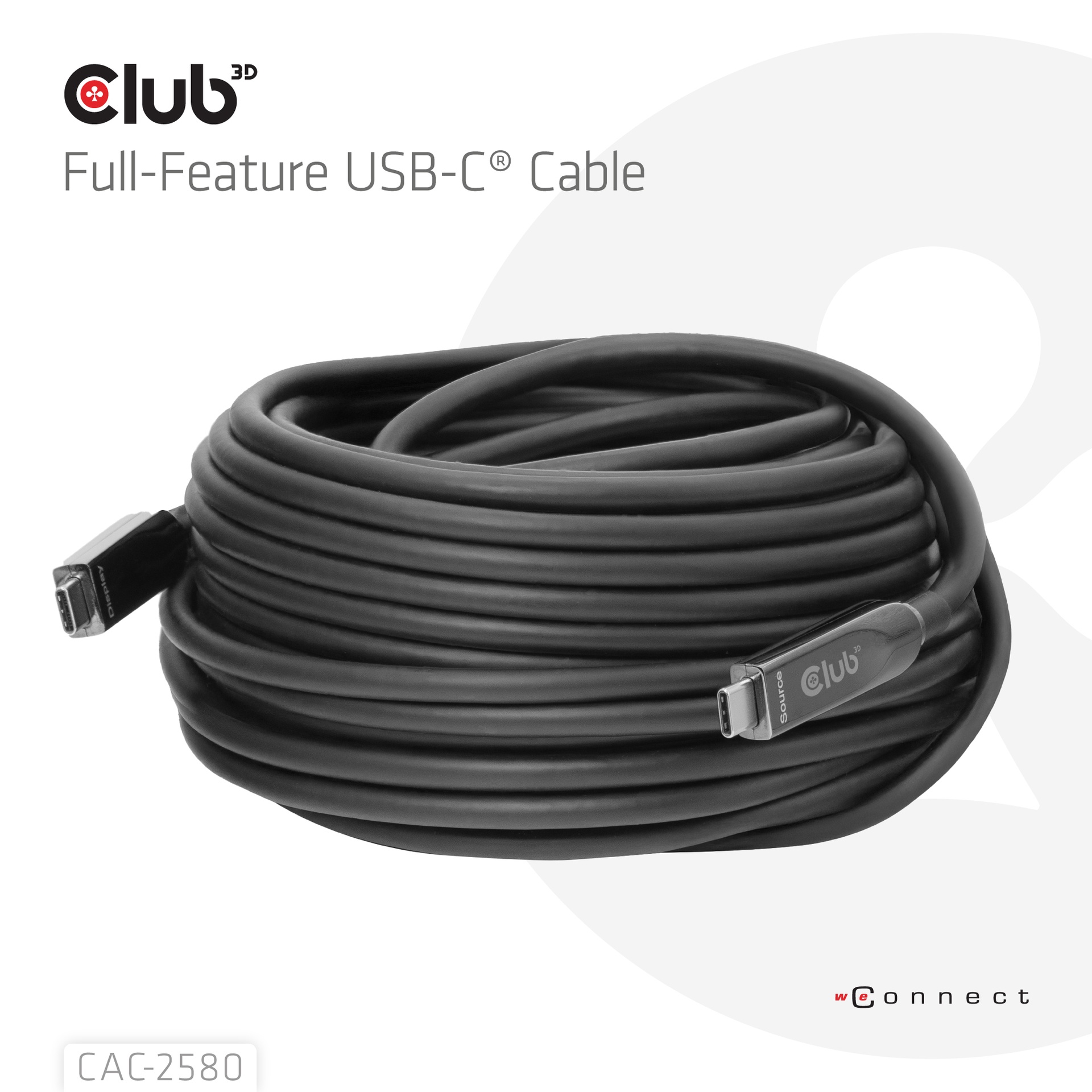 USB-C® AOC Cable 8K60Hz 10Gbps 60W 15m / 49.21ft - Image 2