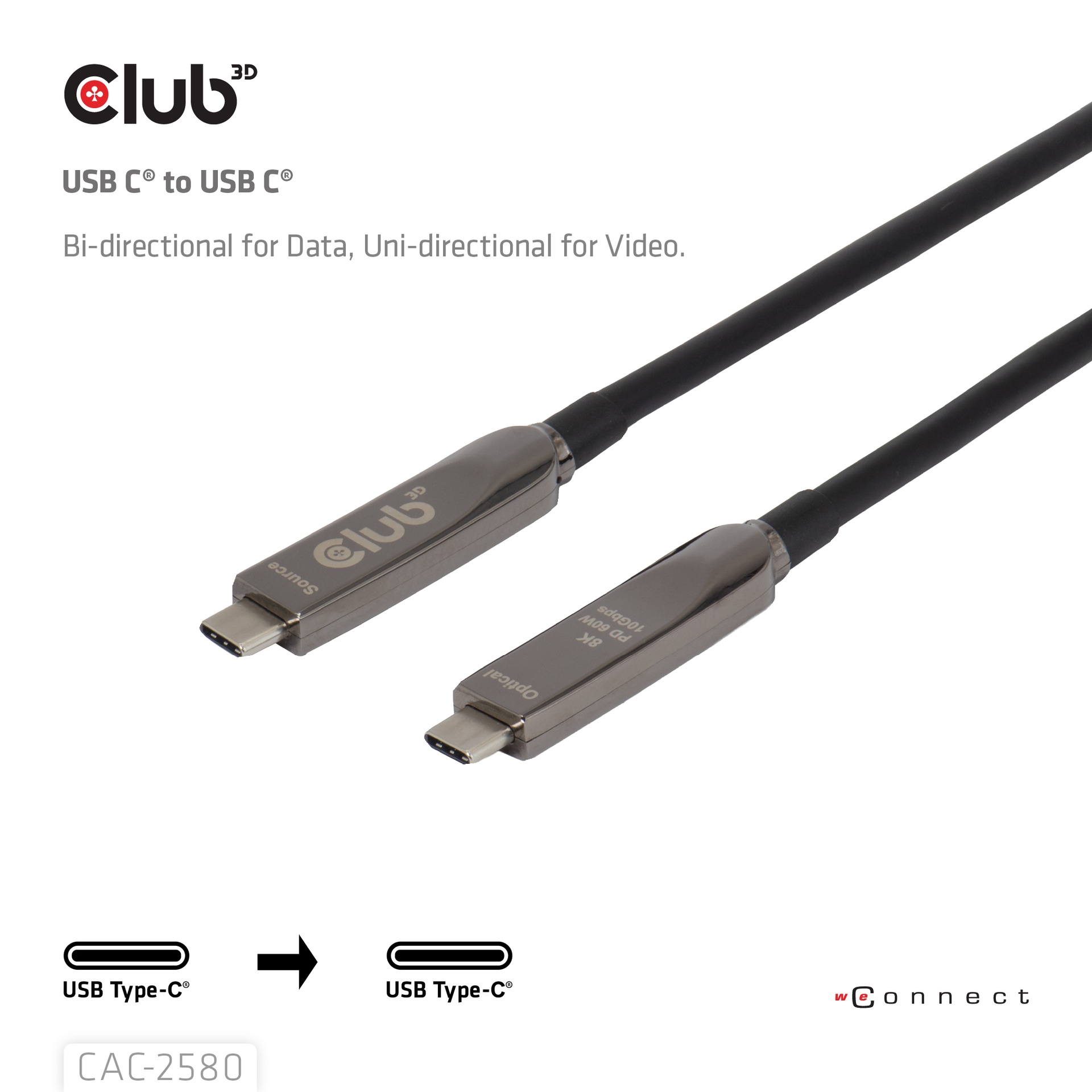 USB-C® AOC Cable 8K60Hz 10Gbps 60W 15m / 49.21ft - Image 4